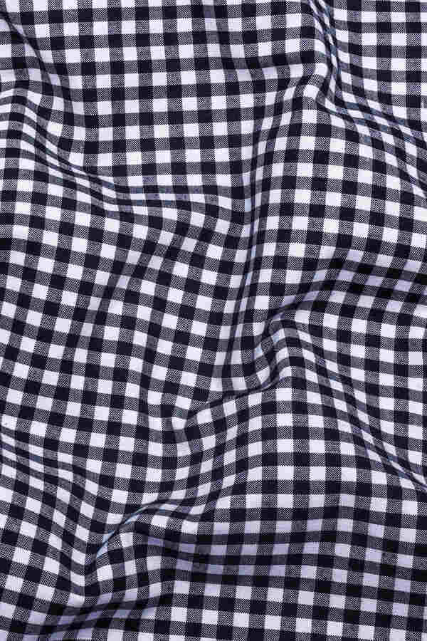Grevola Black and White Check Cotton Shirt