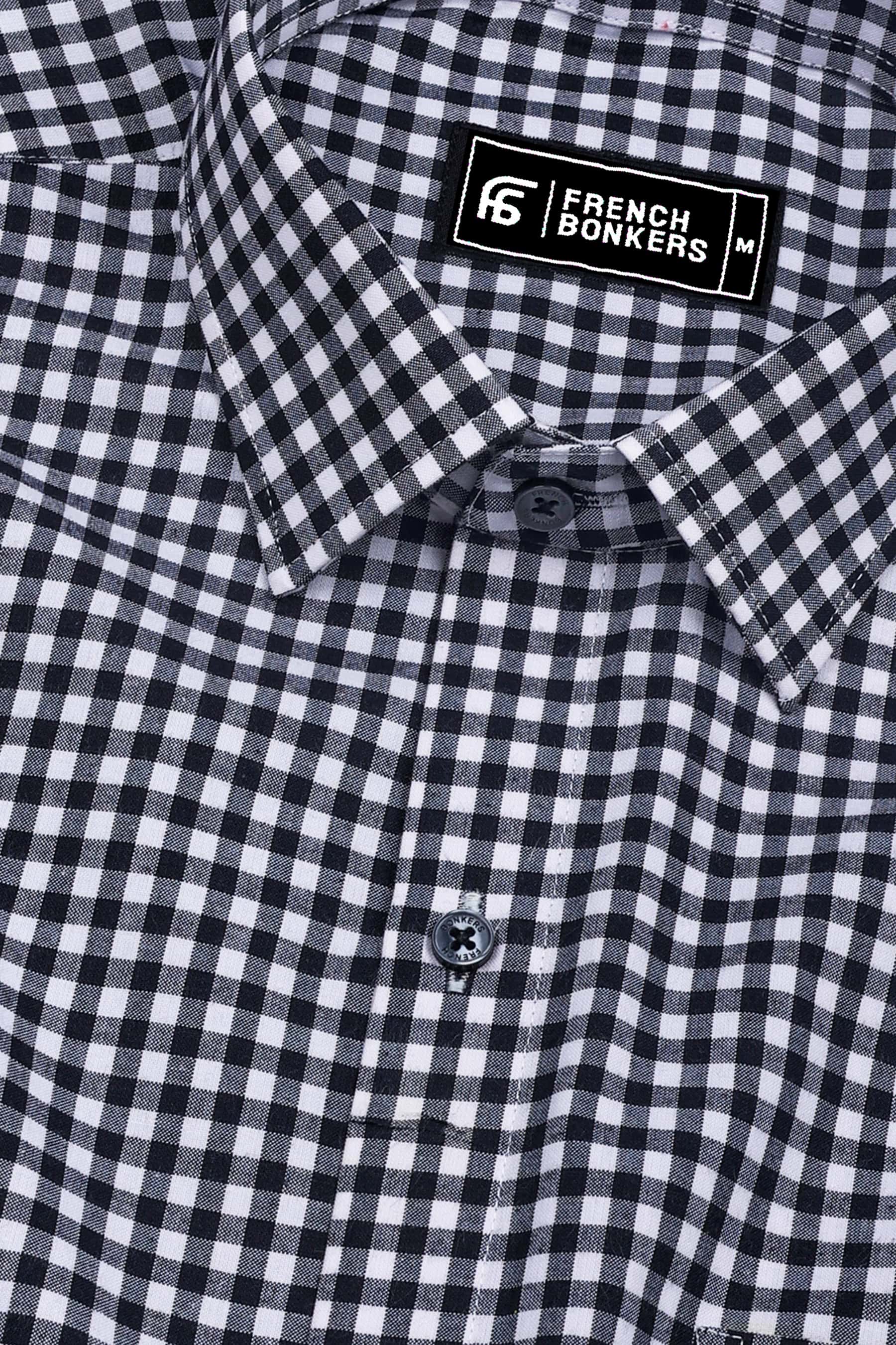 Grevola Black and White Check Cotton Shirt