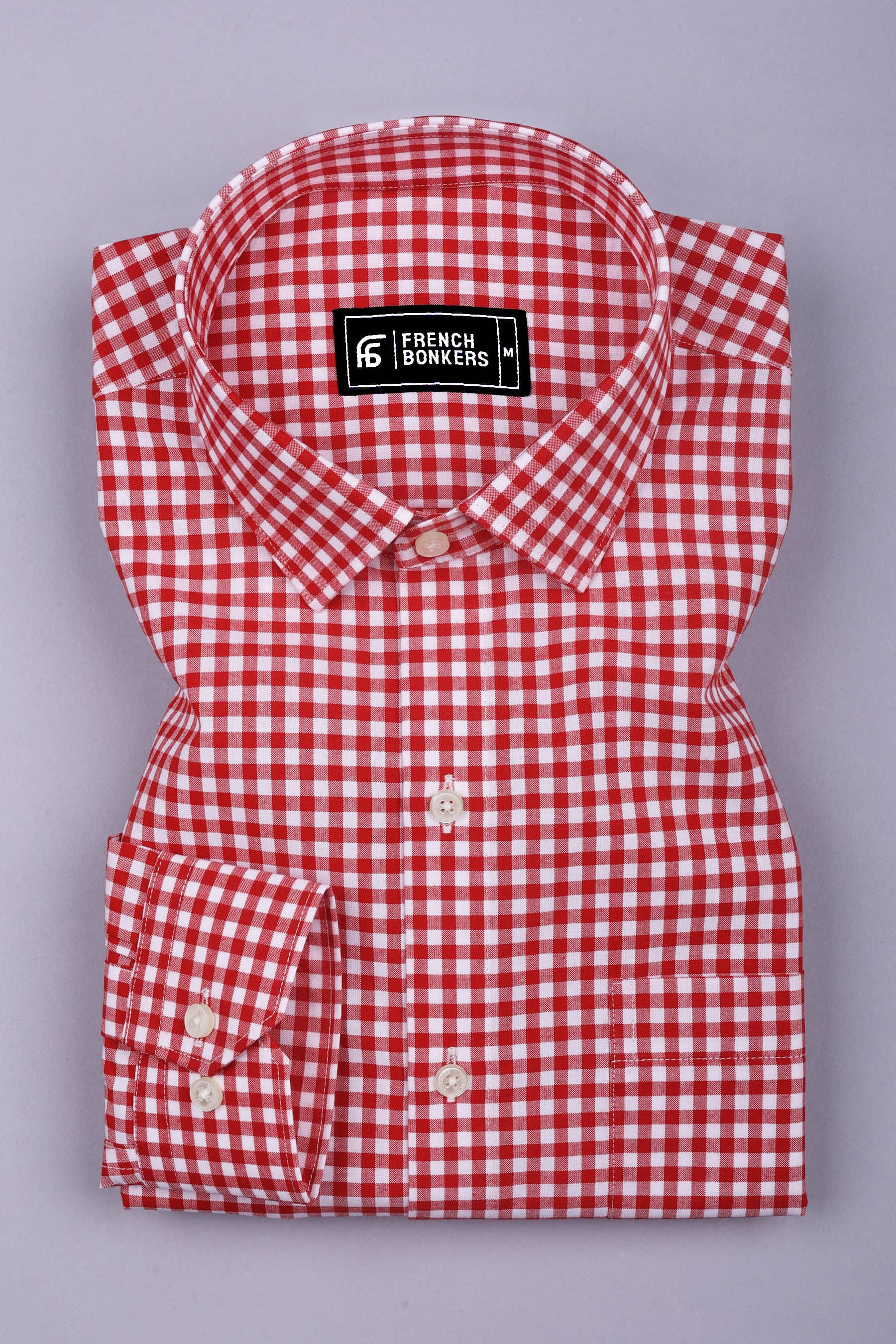Grevola Red and White Check Cotton Shirt