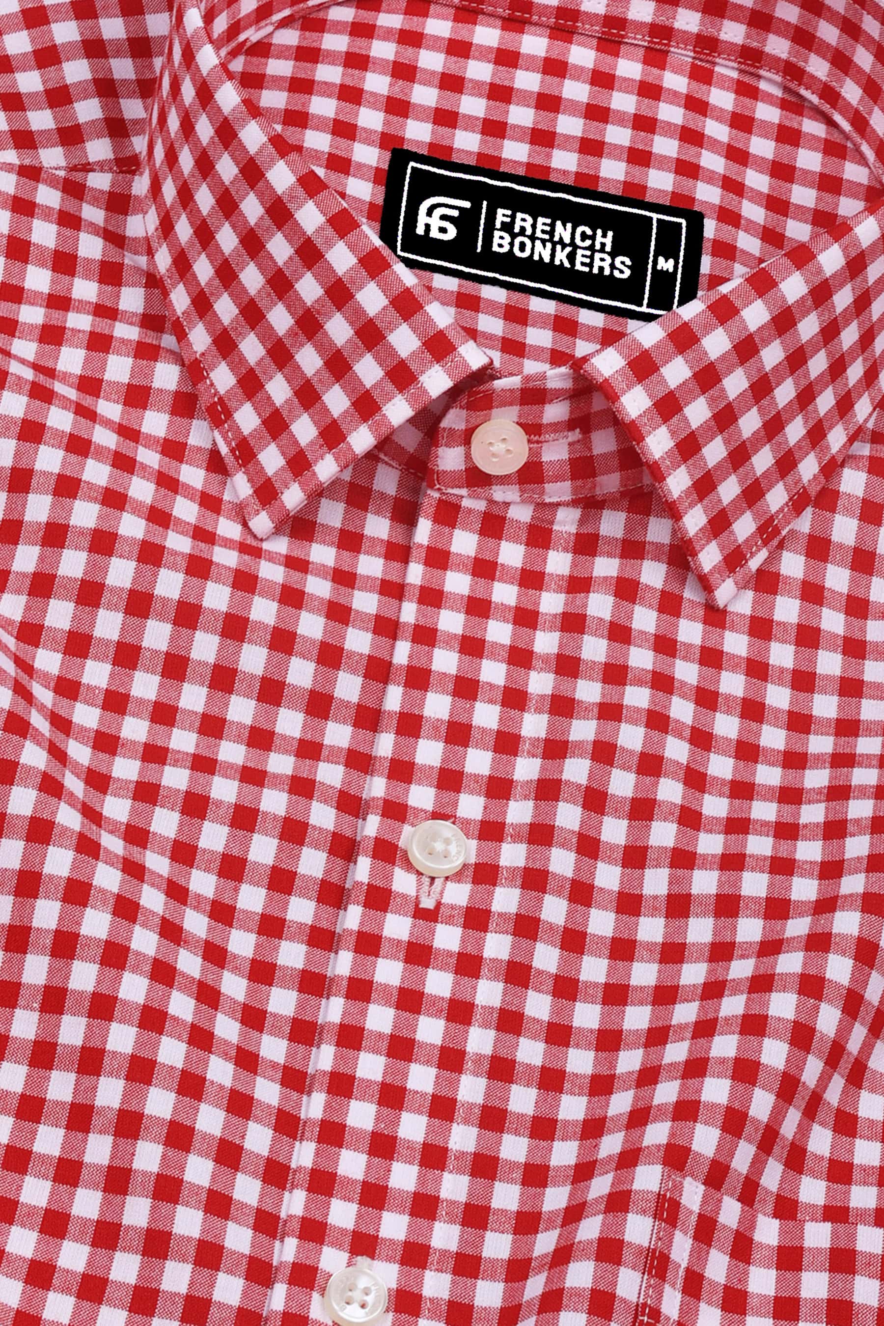 Grevola Red and White Check Cotton Shirt