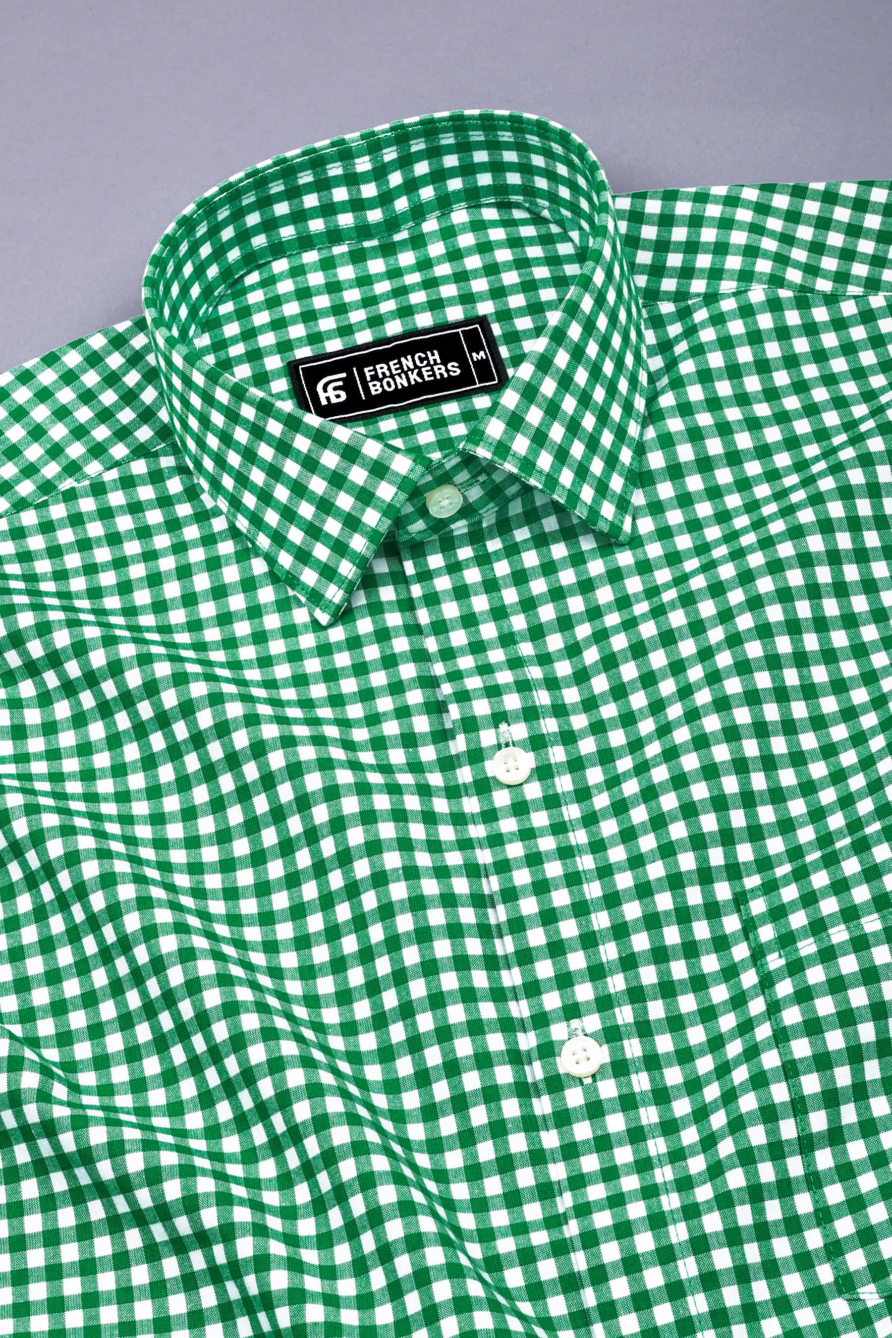 Grevola Green and White Check Cotton Shirt