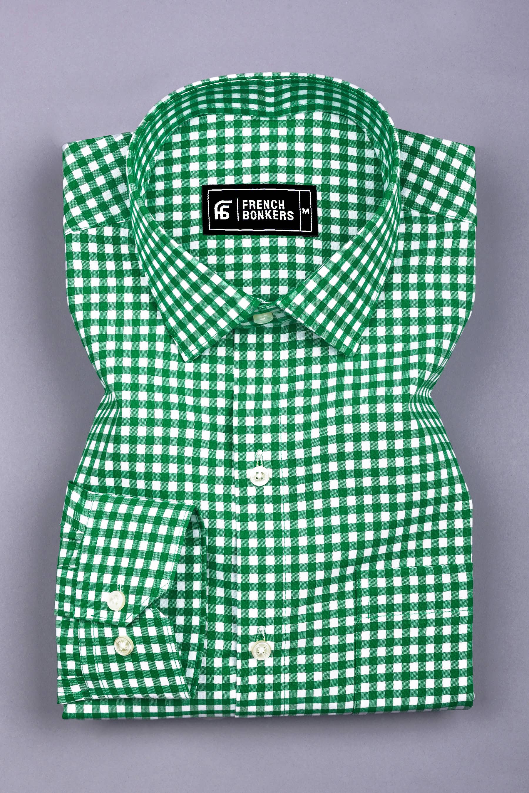 Grevola Green and White Check Cotton Shirt