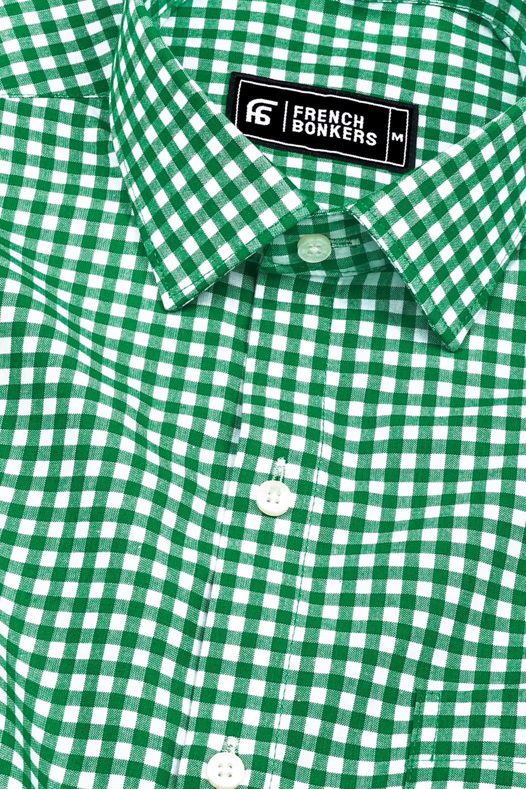 Grevola Green and White Check Cotton Shirt
