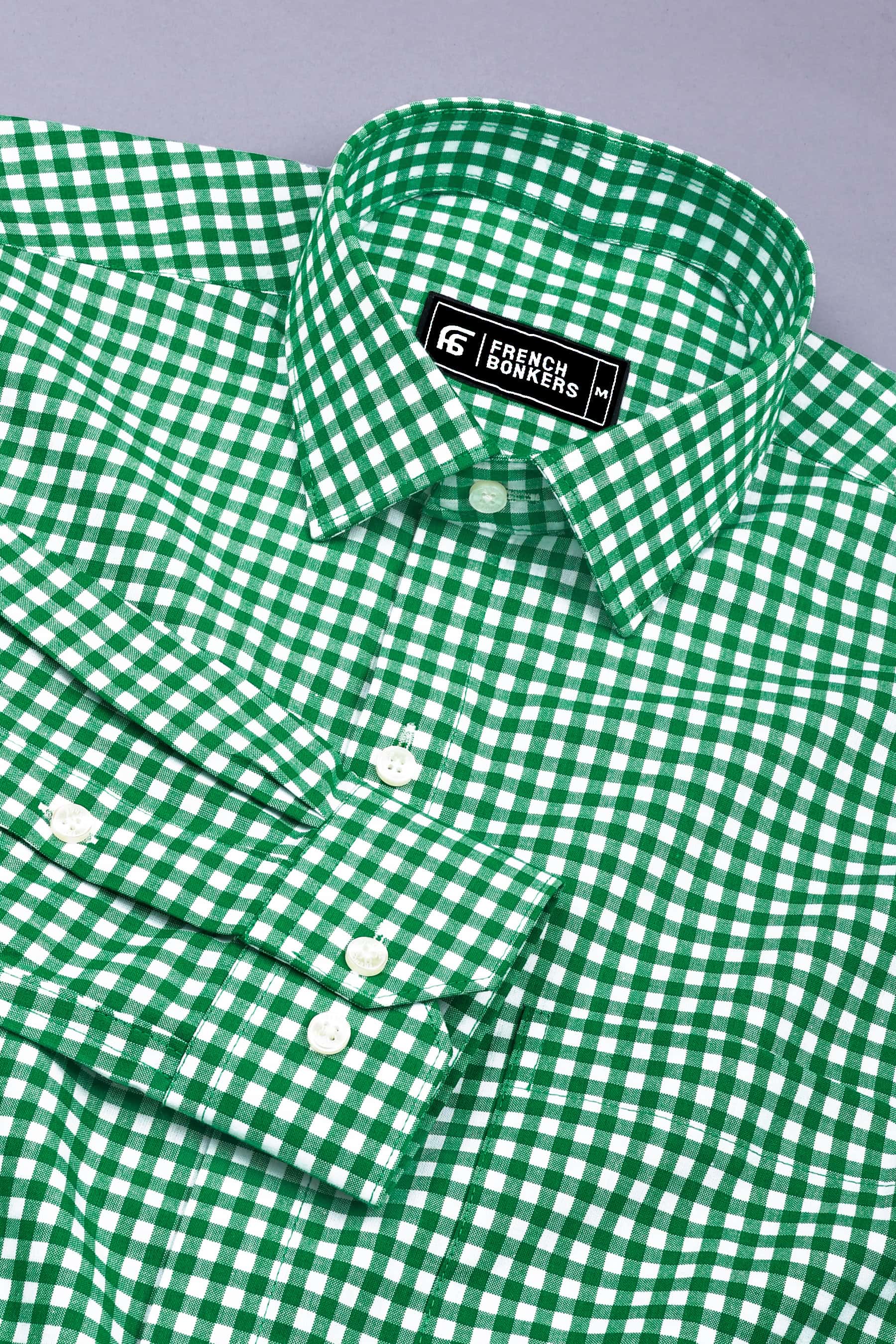 Grevola Green and White Check Cotton Shirt