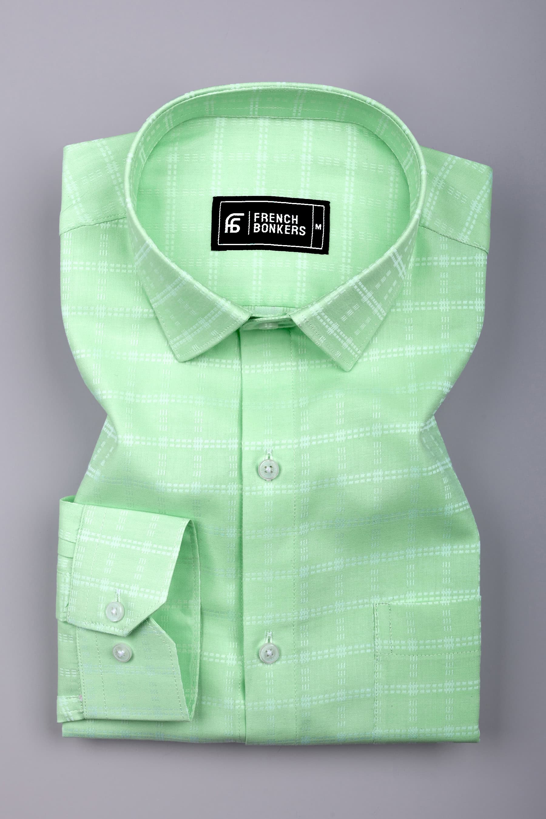 Mintrex Green Check Cotton Shirt