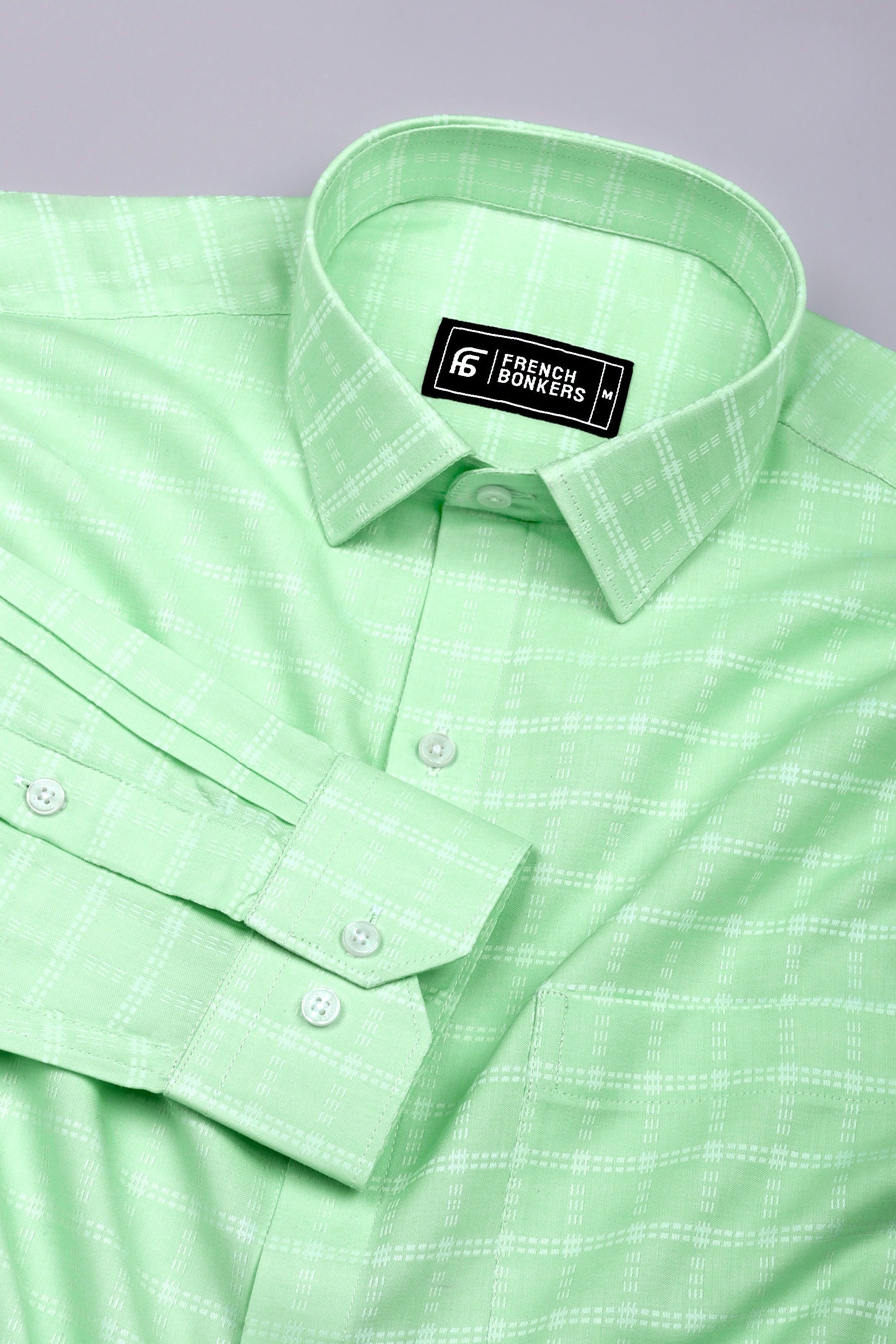Mintrex Green Check Cotton Shirt
