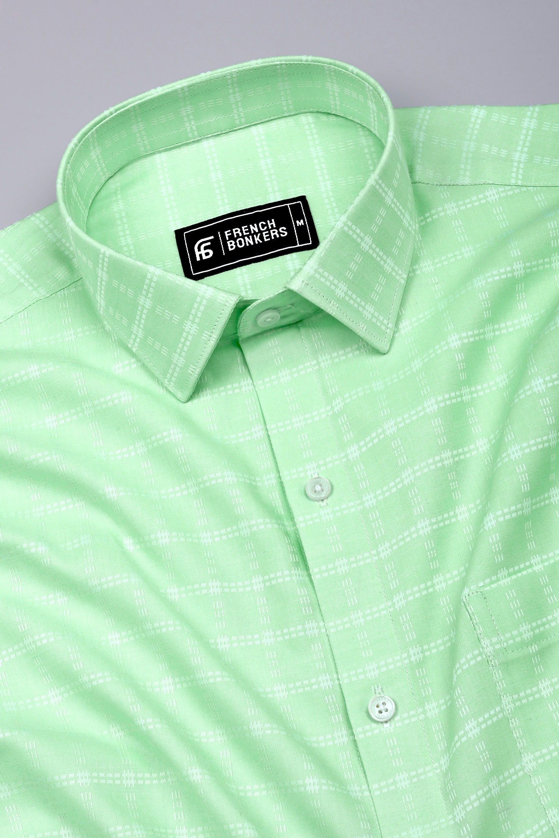 Mintrex Green Check Cotton Shirt