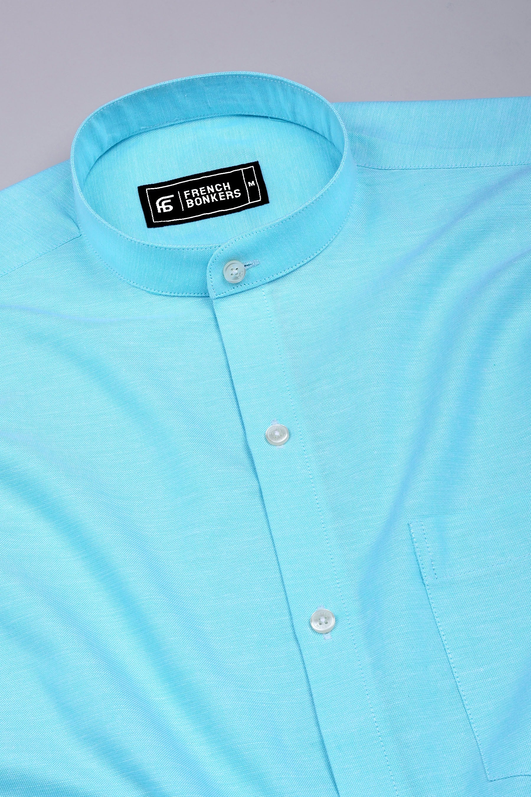 Arctic Blue Solid Oxford Cotton Shirt