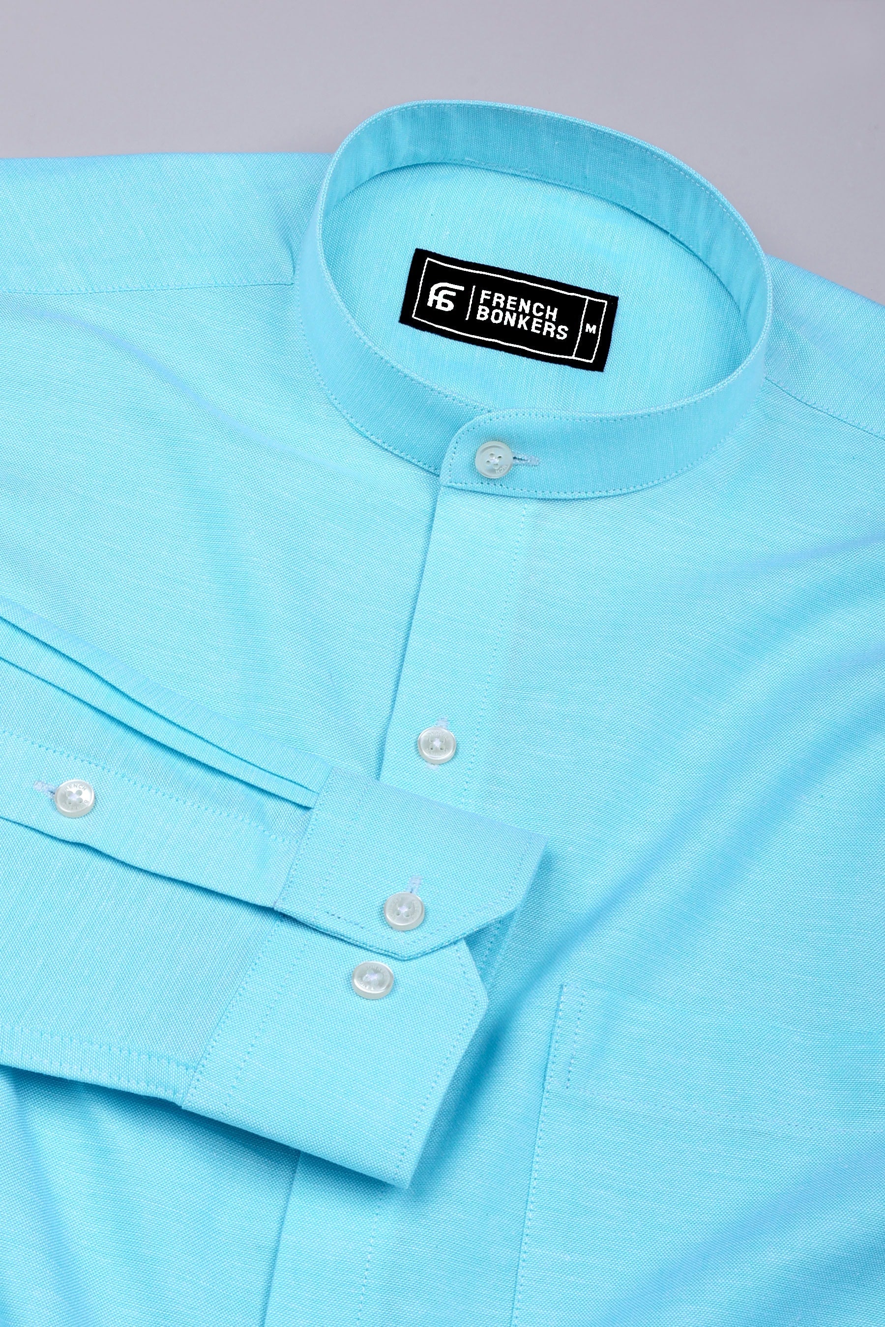 Arctic Blue Solid Oxford Cotton Shirt