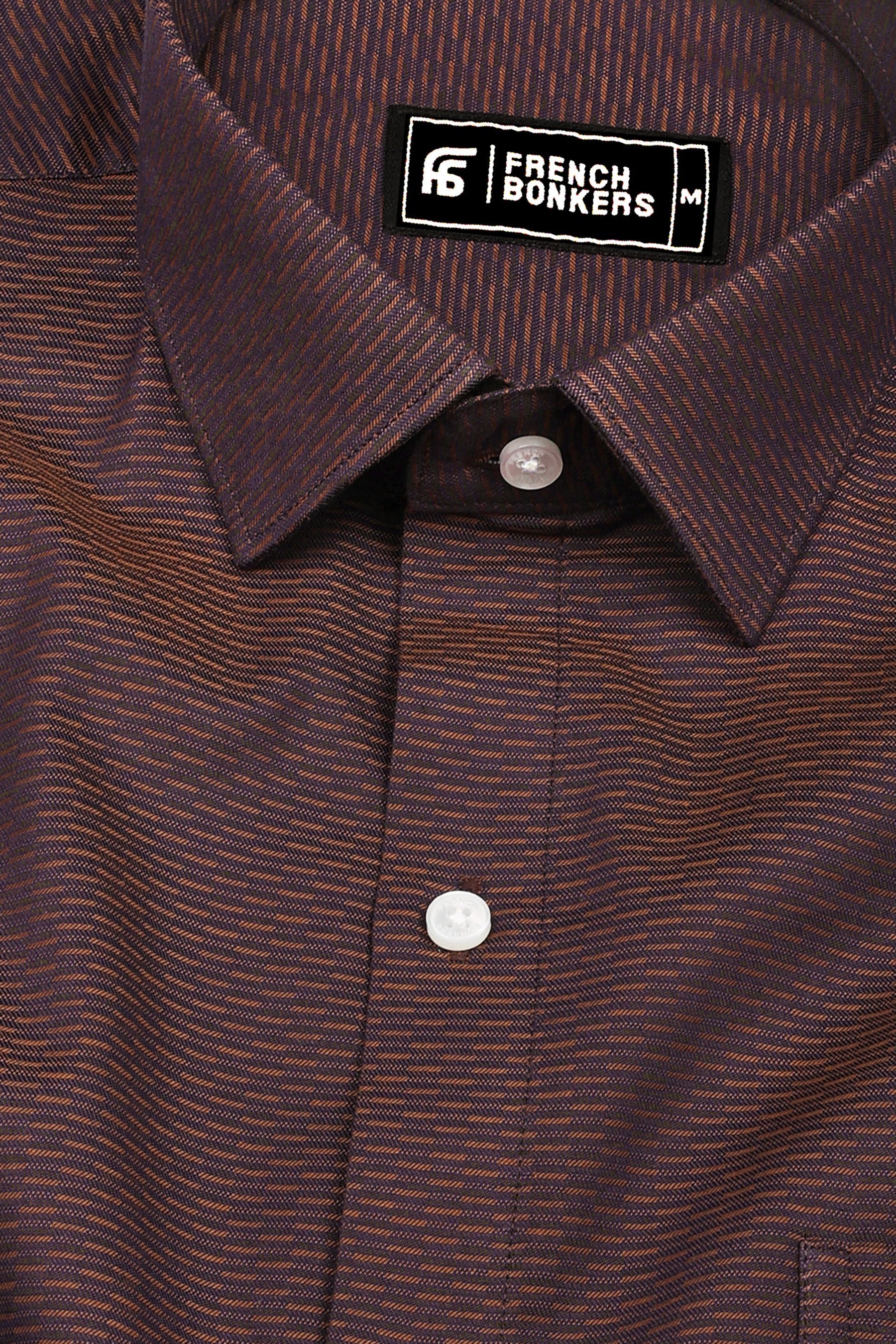 Brunex Brown with Golden Striped Cotton Shirt