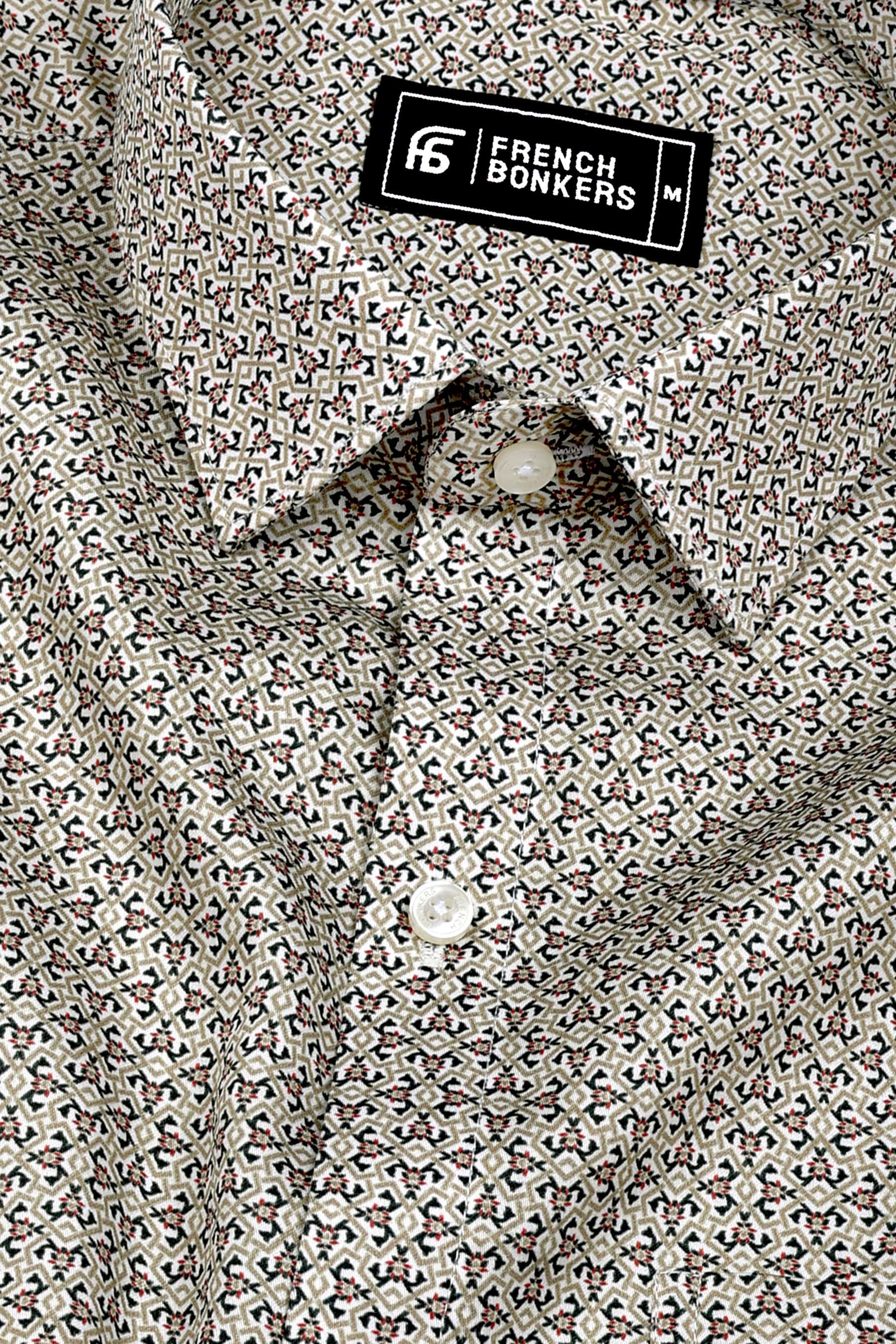 Fynox Multicolour Mini Motif Printed Cotton Shirt