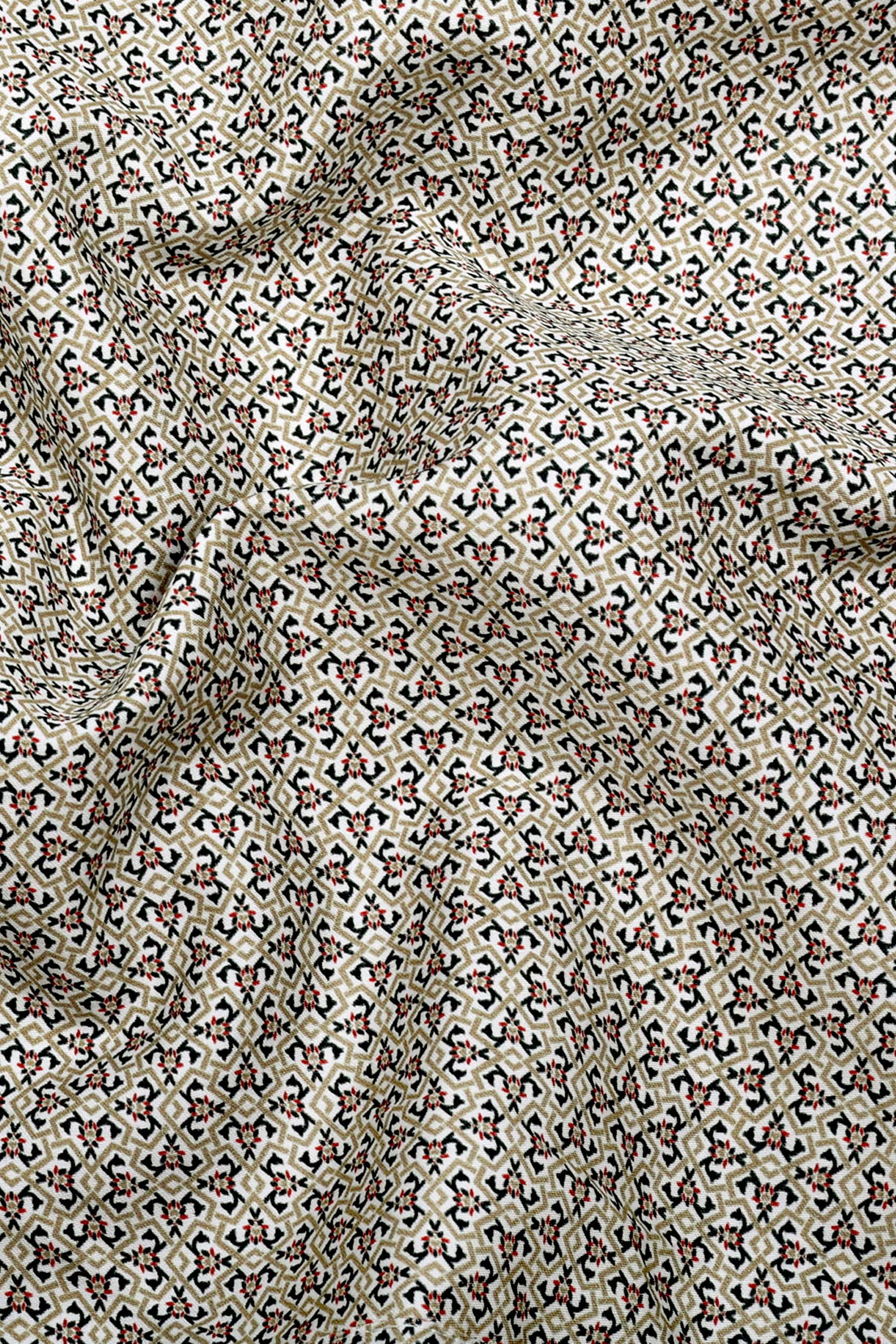 Fynox Multicolour Mini Motif Printed Cotton Shirt