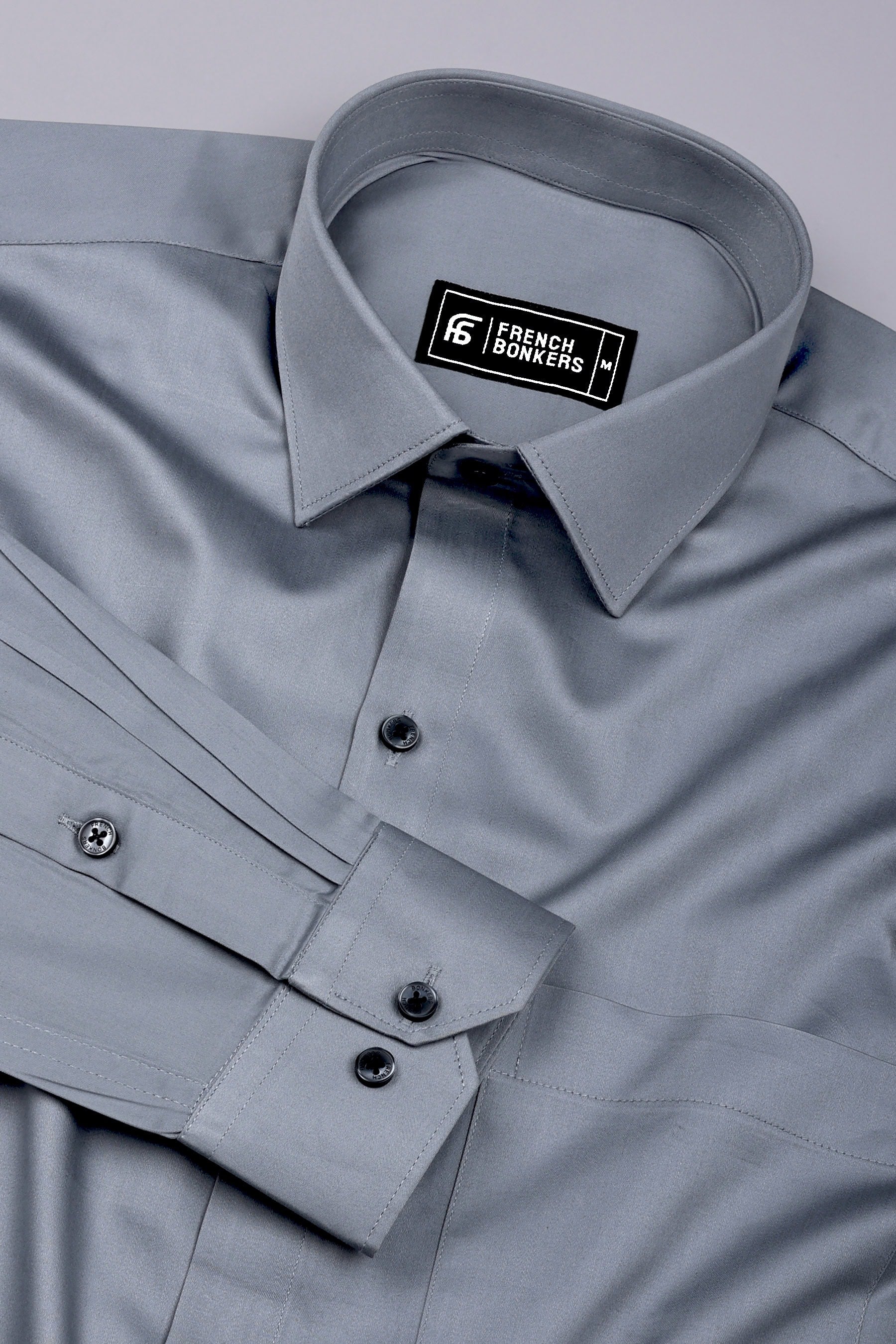 Cloud Grey Solid Cotton Shirt