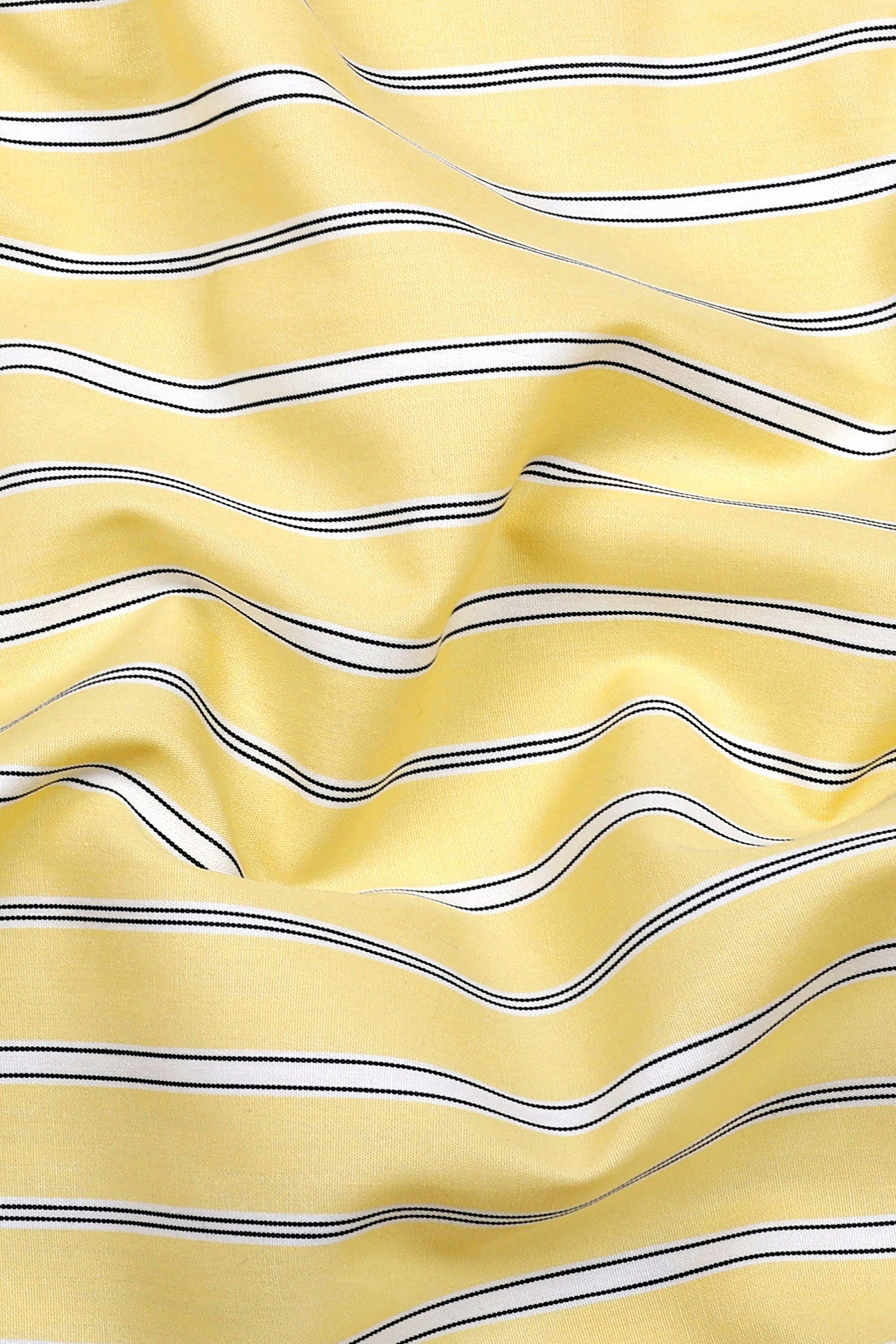 Muse Yellow with White Stripe Cotton Shirt