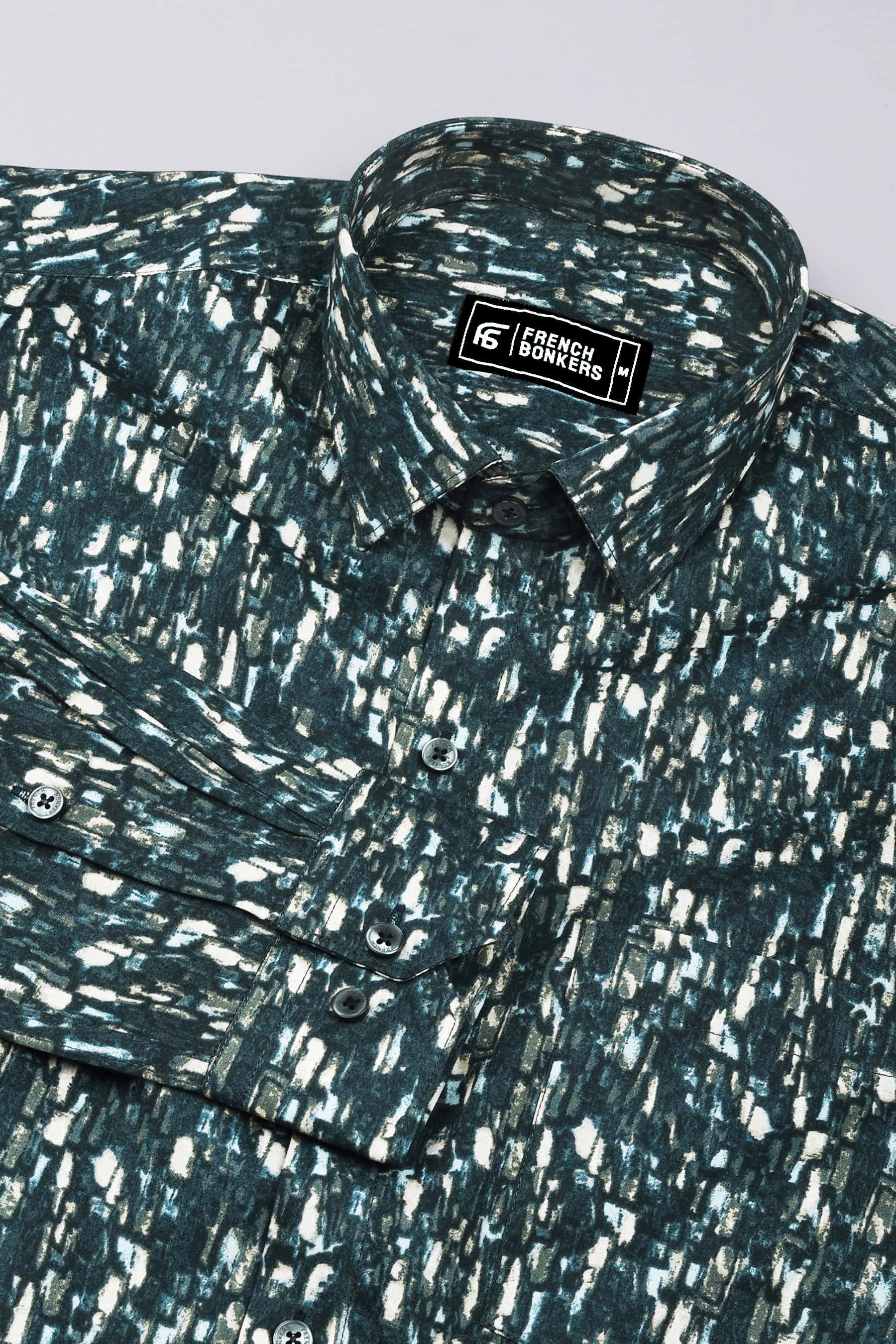 Vintage blue Multicolour Printed Cotton Shirt