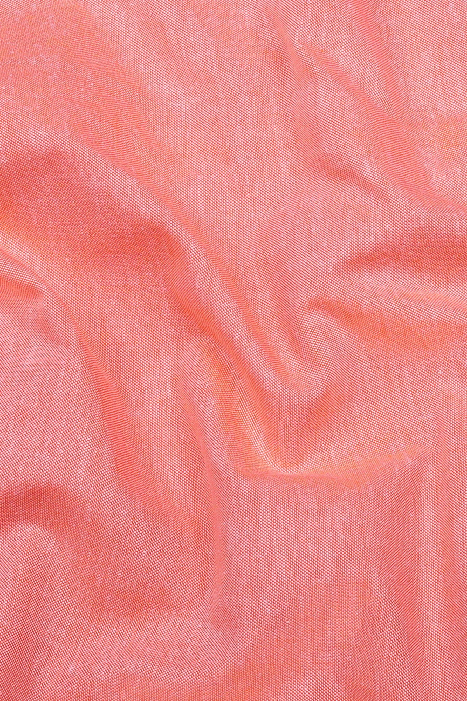 Arctic Peach Orange Solid Oxford Cotton Shirt