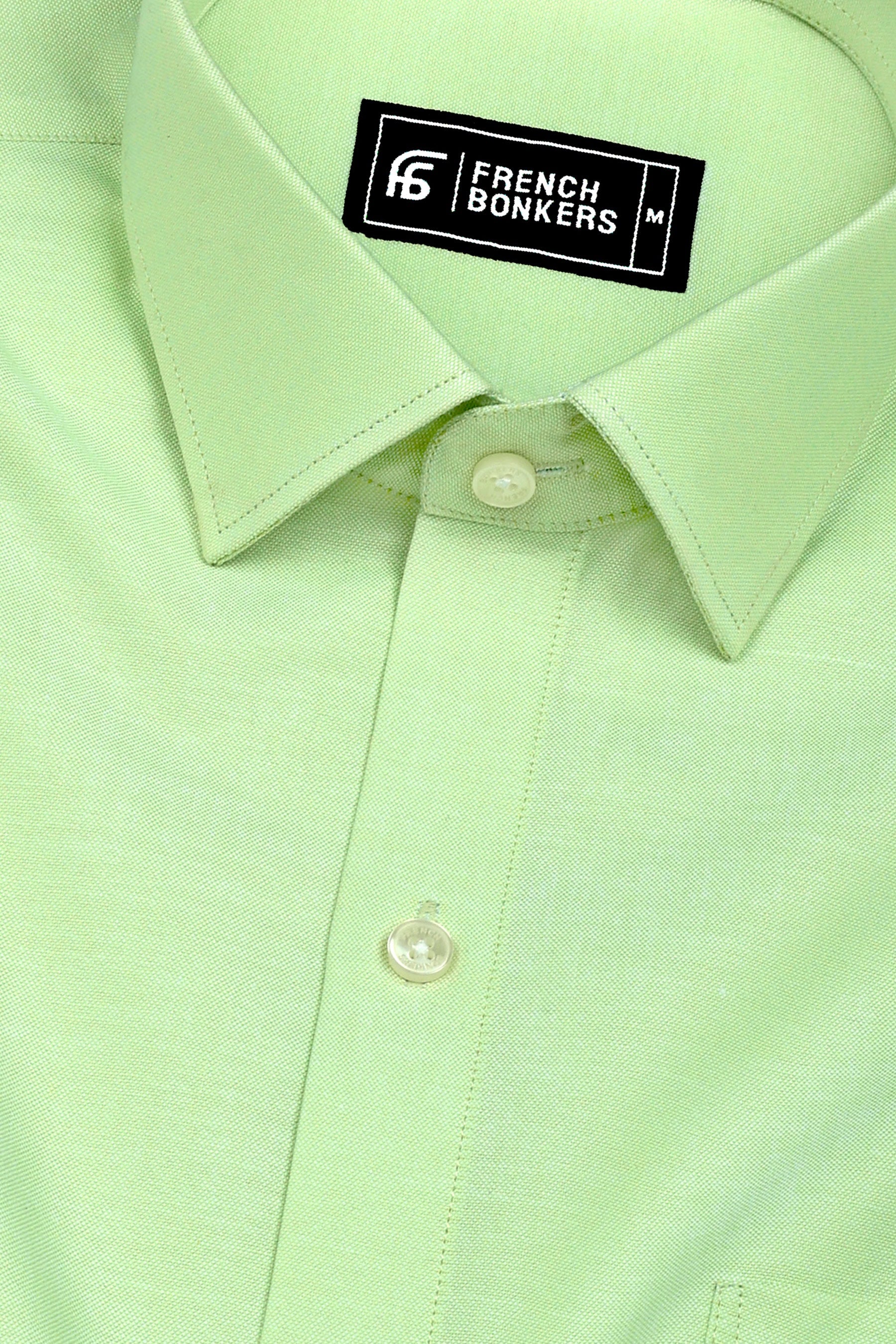 Arctic Light Pista Green Solid Oxford Cotton Shirt