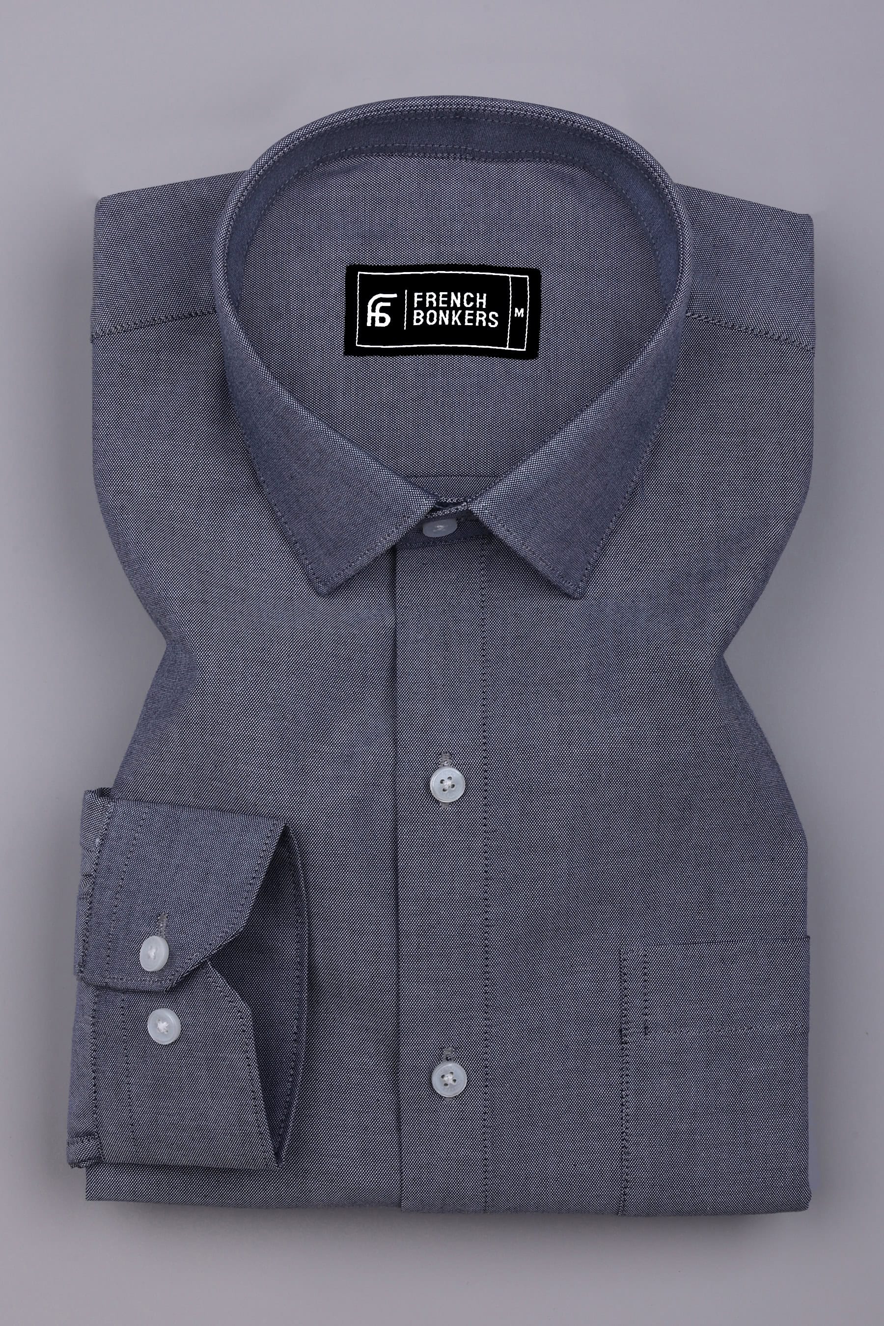 Arctic Grey Solid Oxford Cotton Shirt