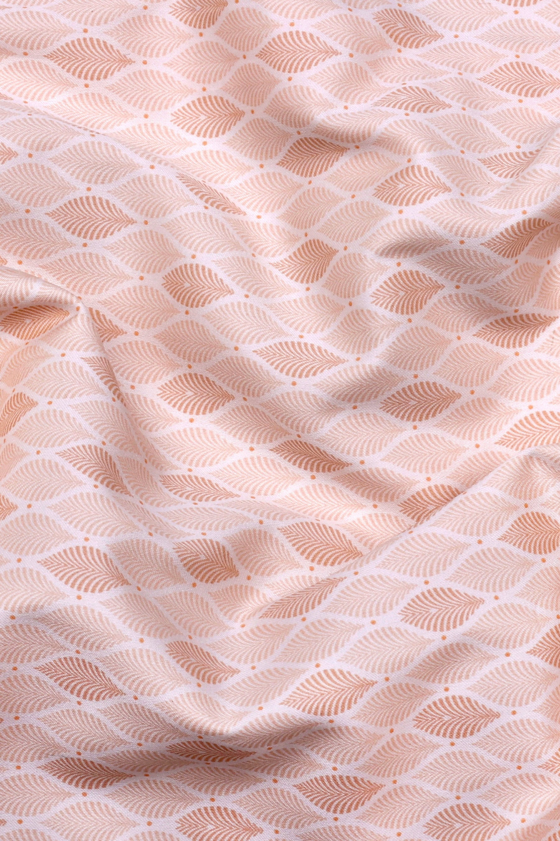 Crayola Peach Orange Leaf Printed Cotton Shirt