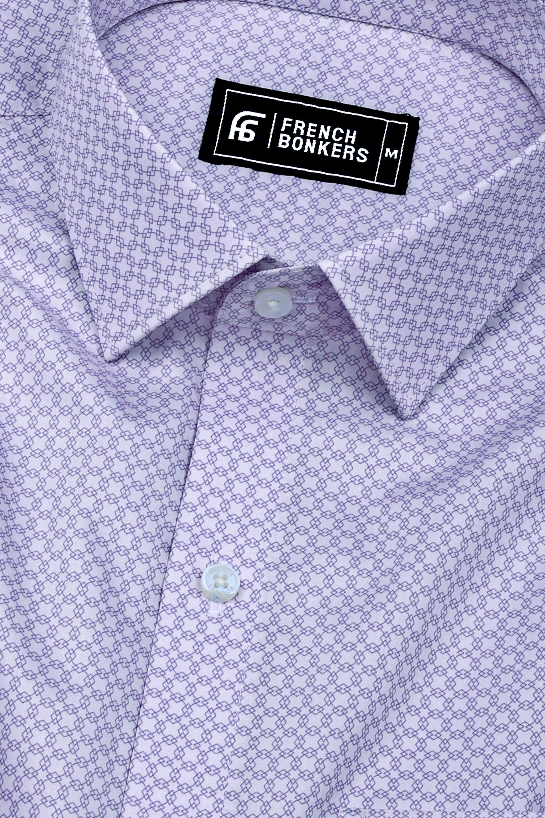Periwinkle Purple Printed Cotton Shirt