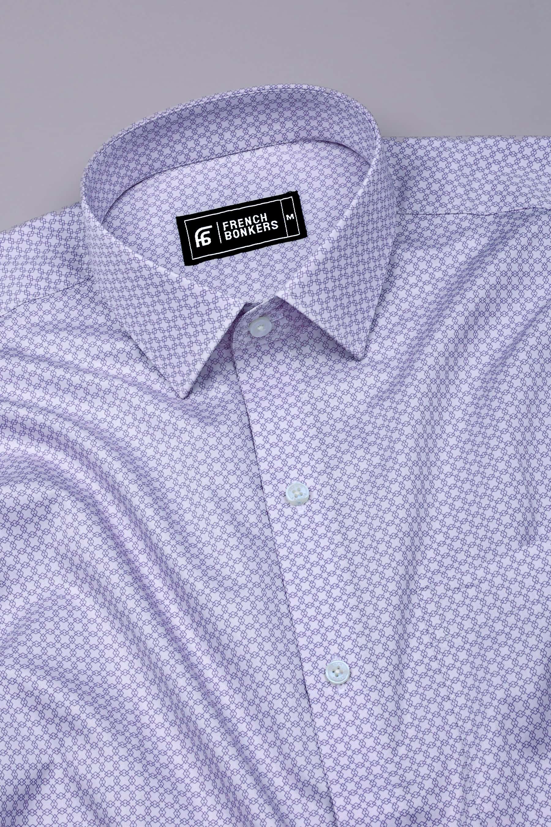 Periwinkle Purple Printed Cotton Shirt