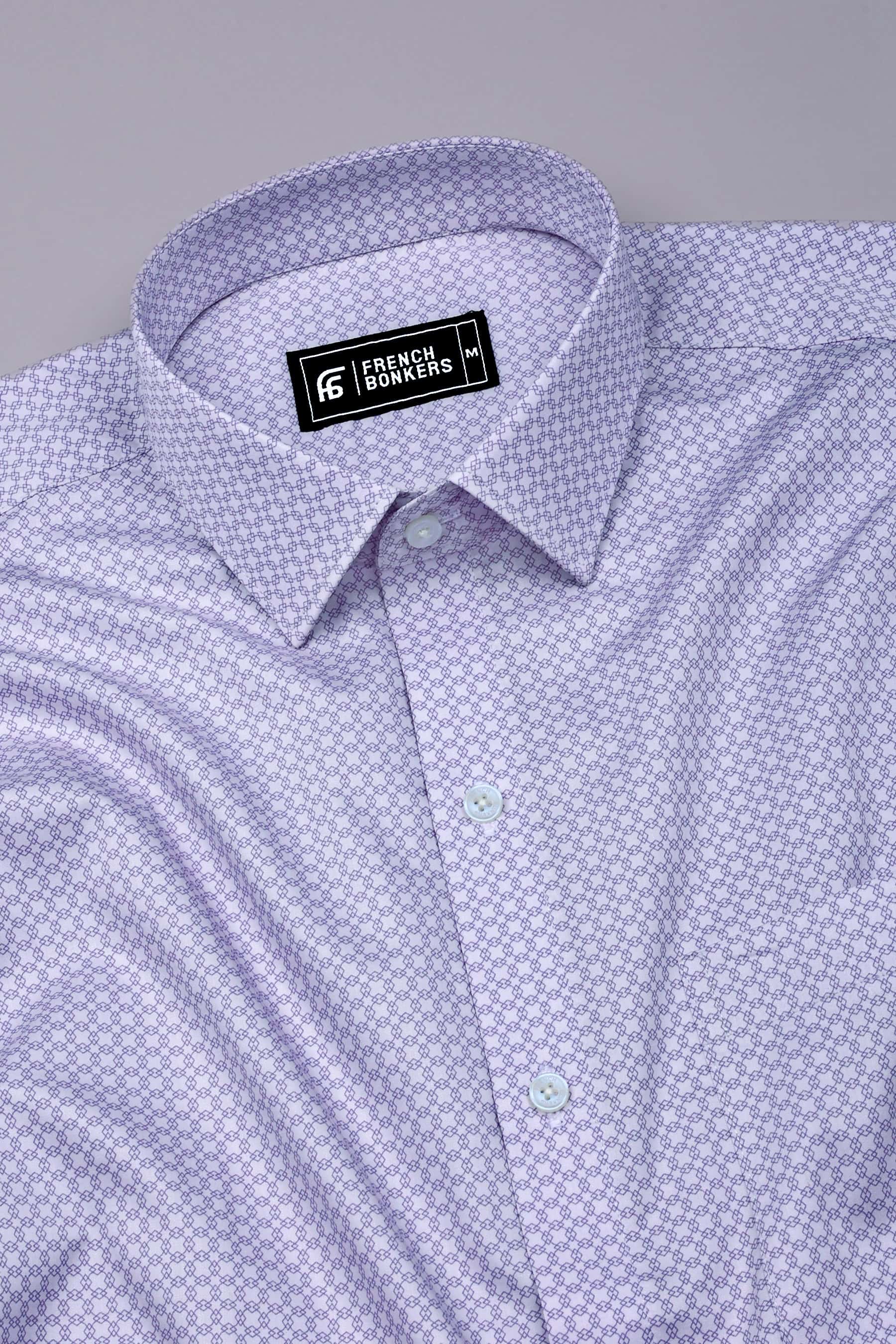 Periwinkle Purple Printed Cotton Shirt
