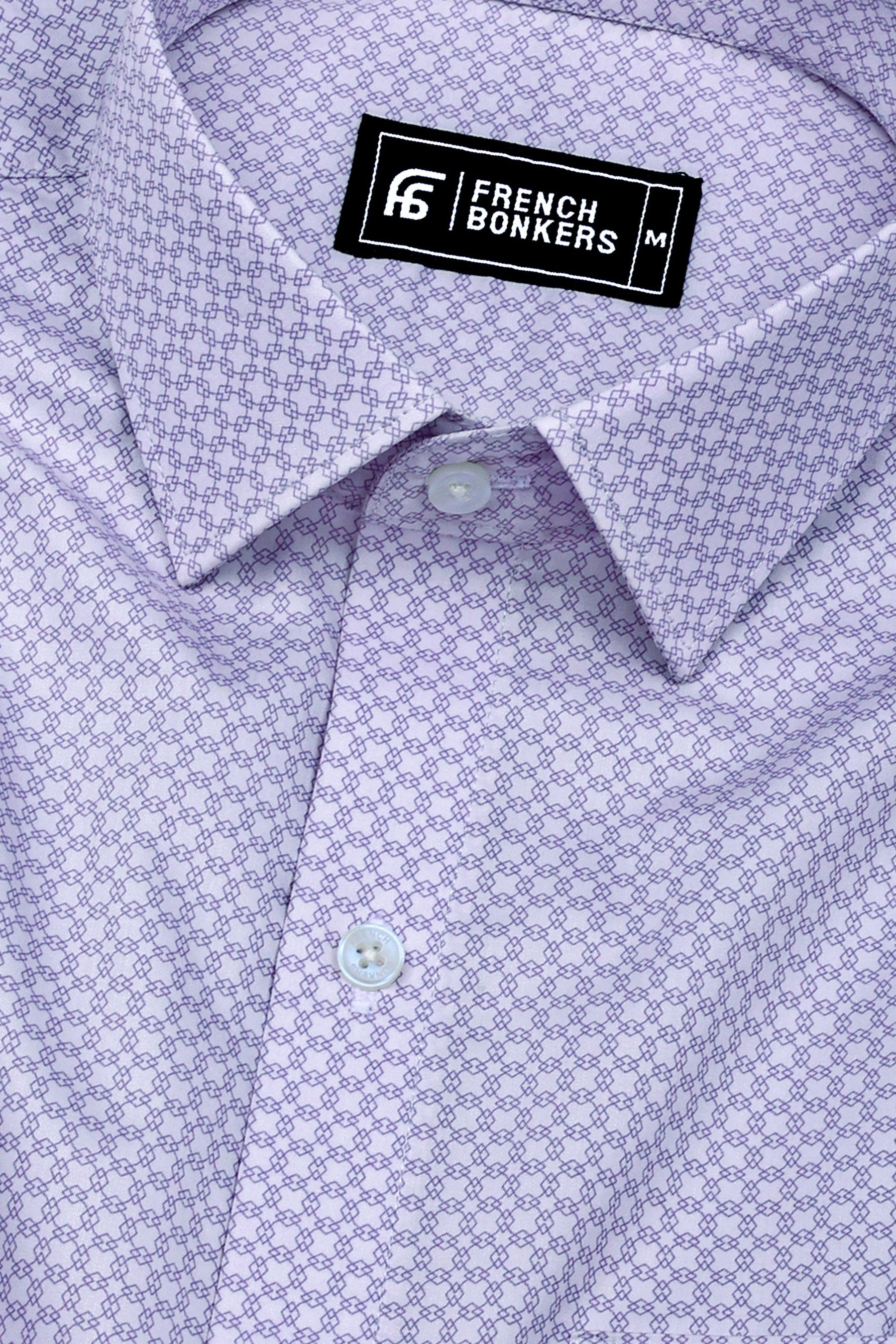 Periwinkle Purple Printed Cotton Shirt