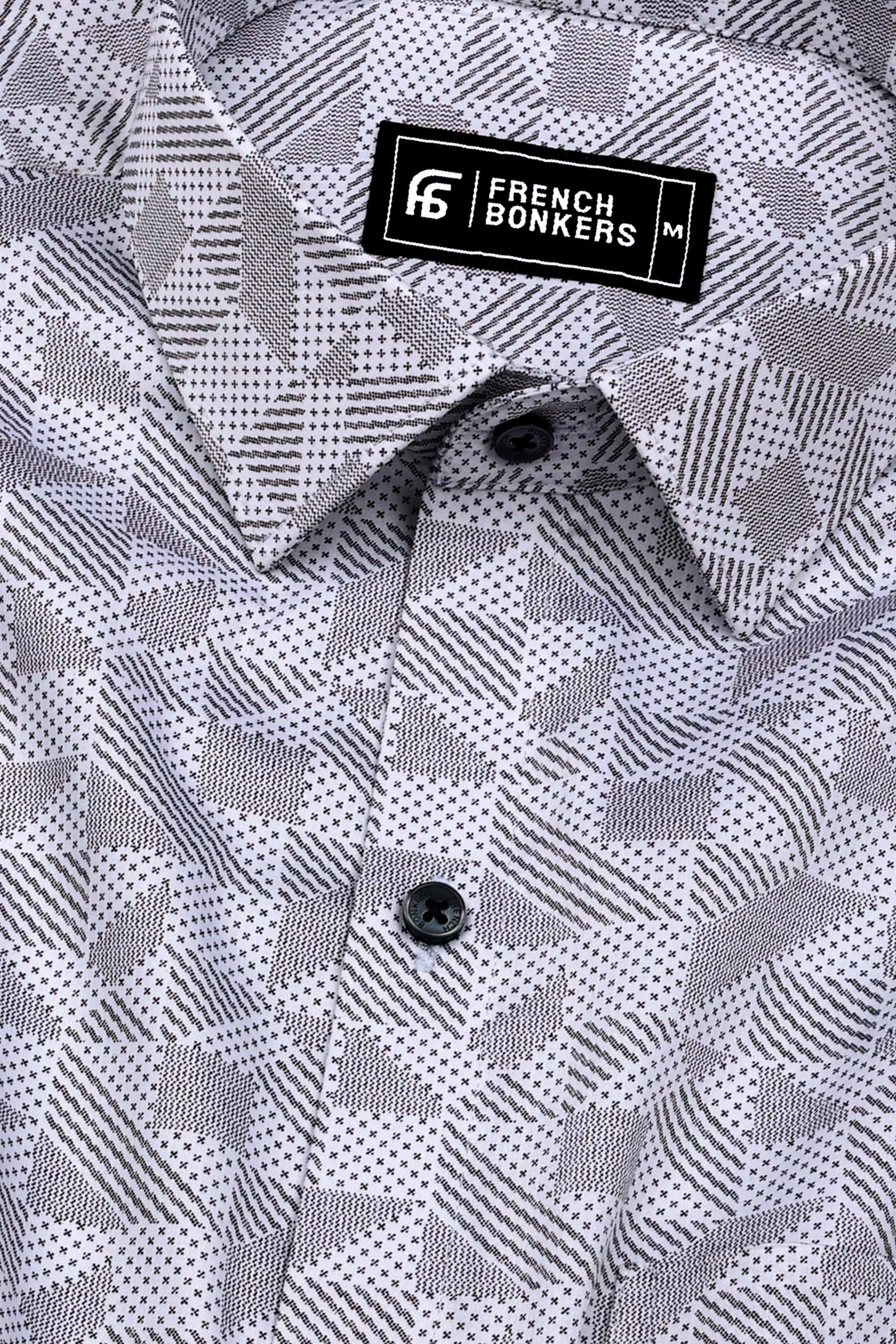 Magic Black With White Printed Cotton Shirt