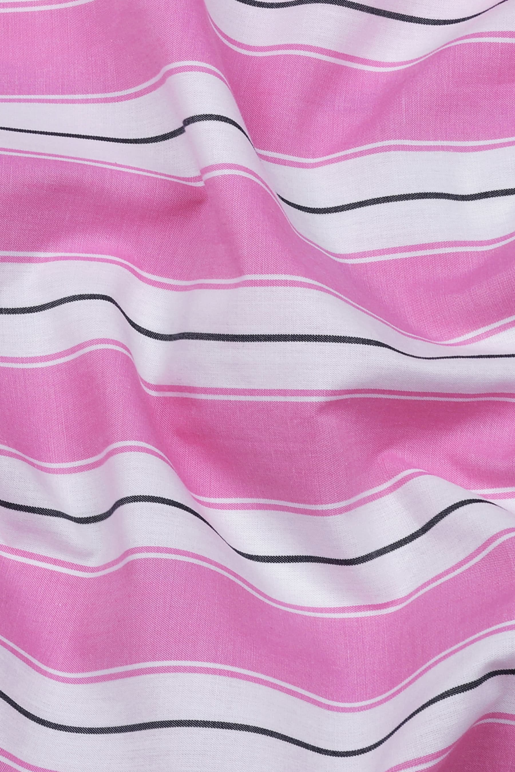 Crisin Pink With White Stripe Cotton Shirt