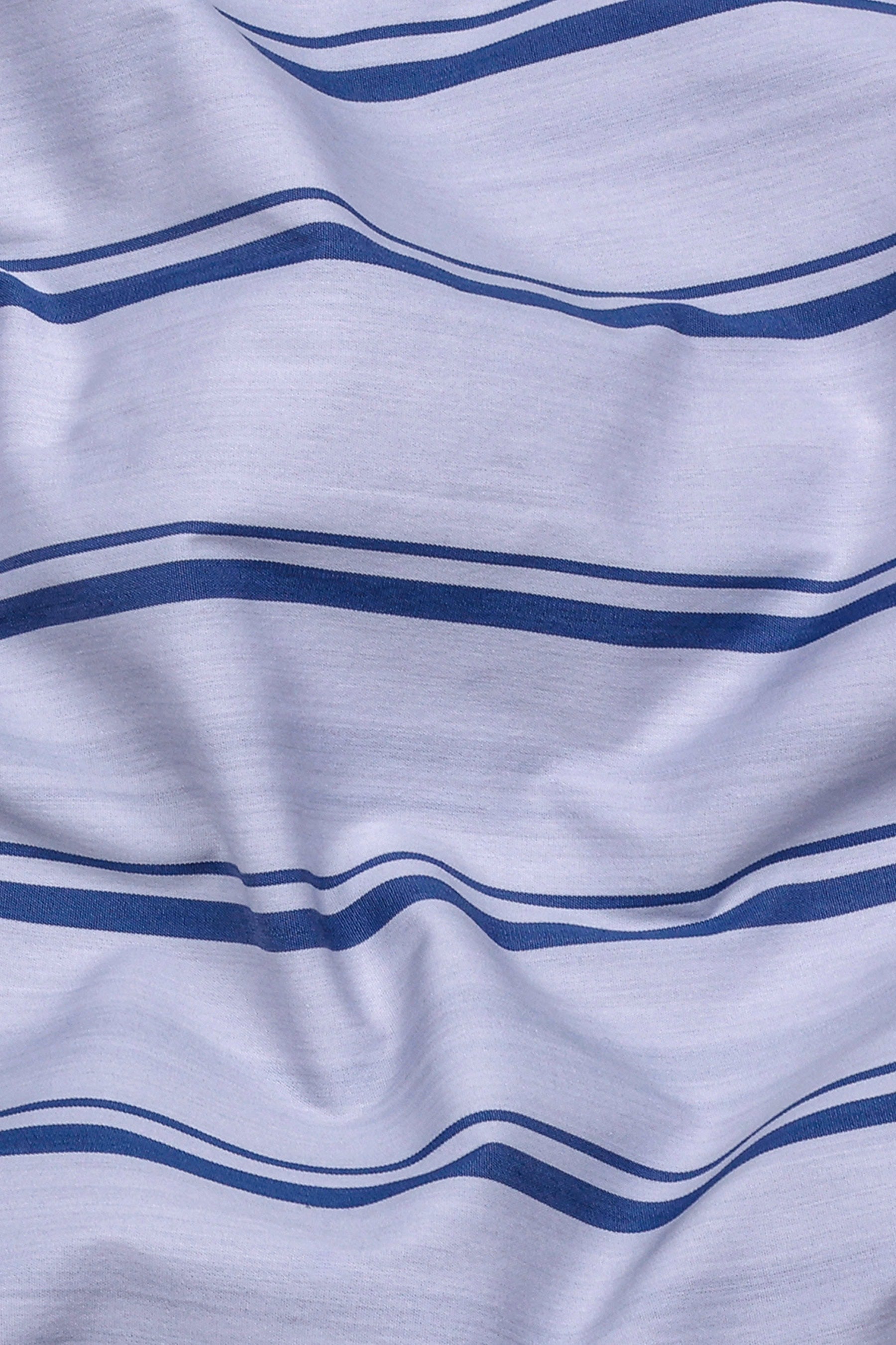 Zephy Grey With Blue Stripe Cotton Shirt