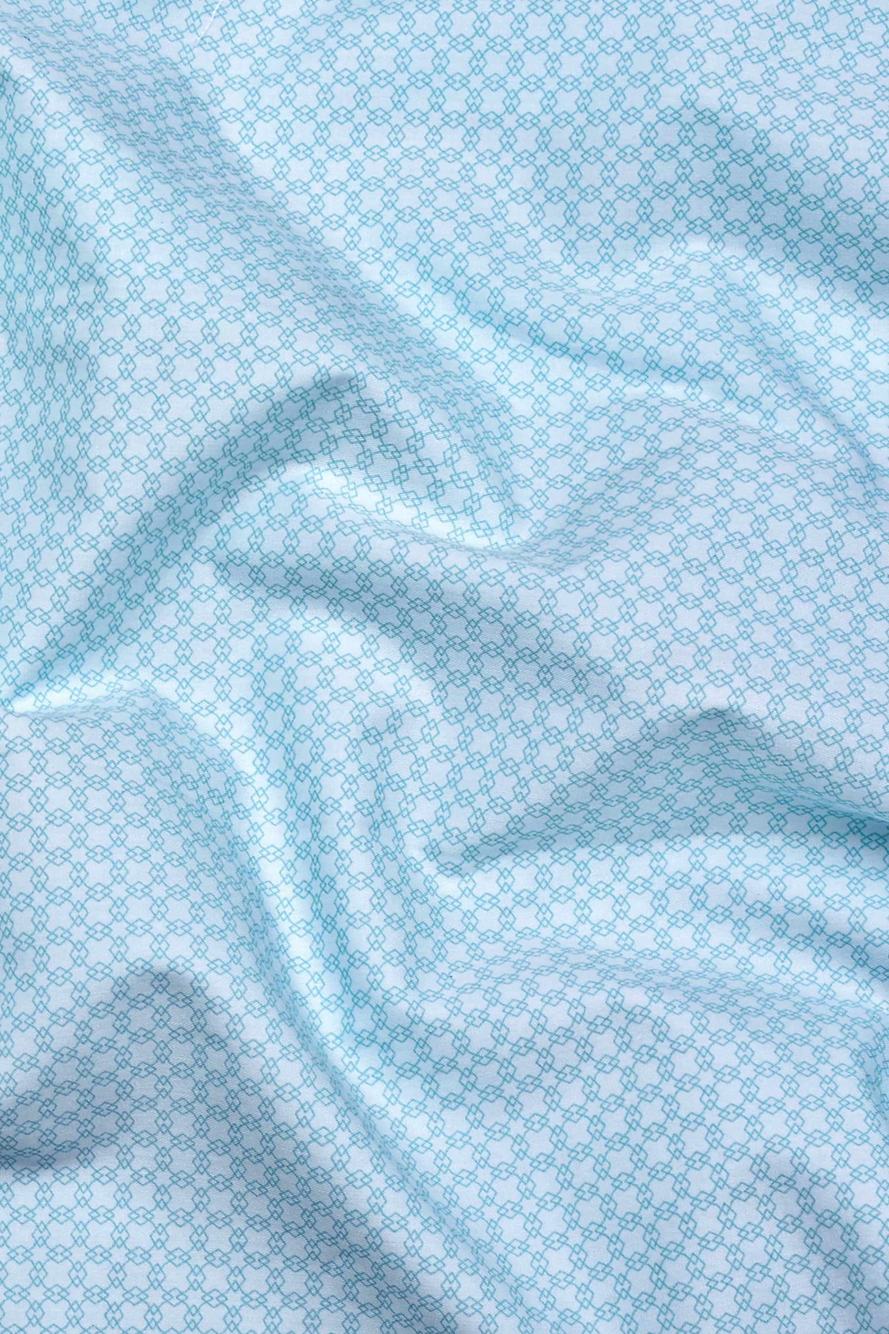 Light Sea Green Printed Cotton Shirt