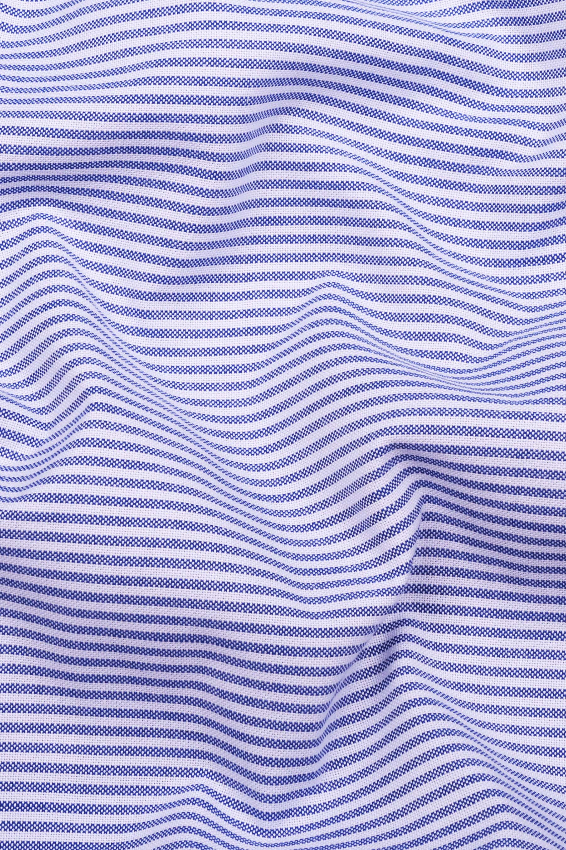 Ravine Blue with white oxford stripe shirt