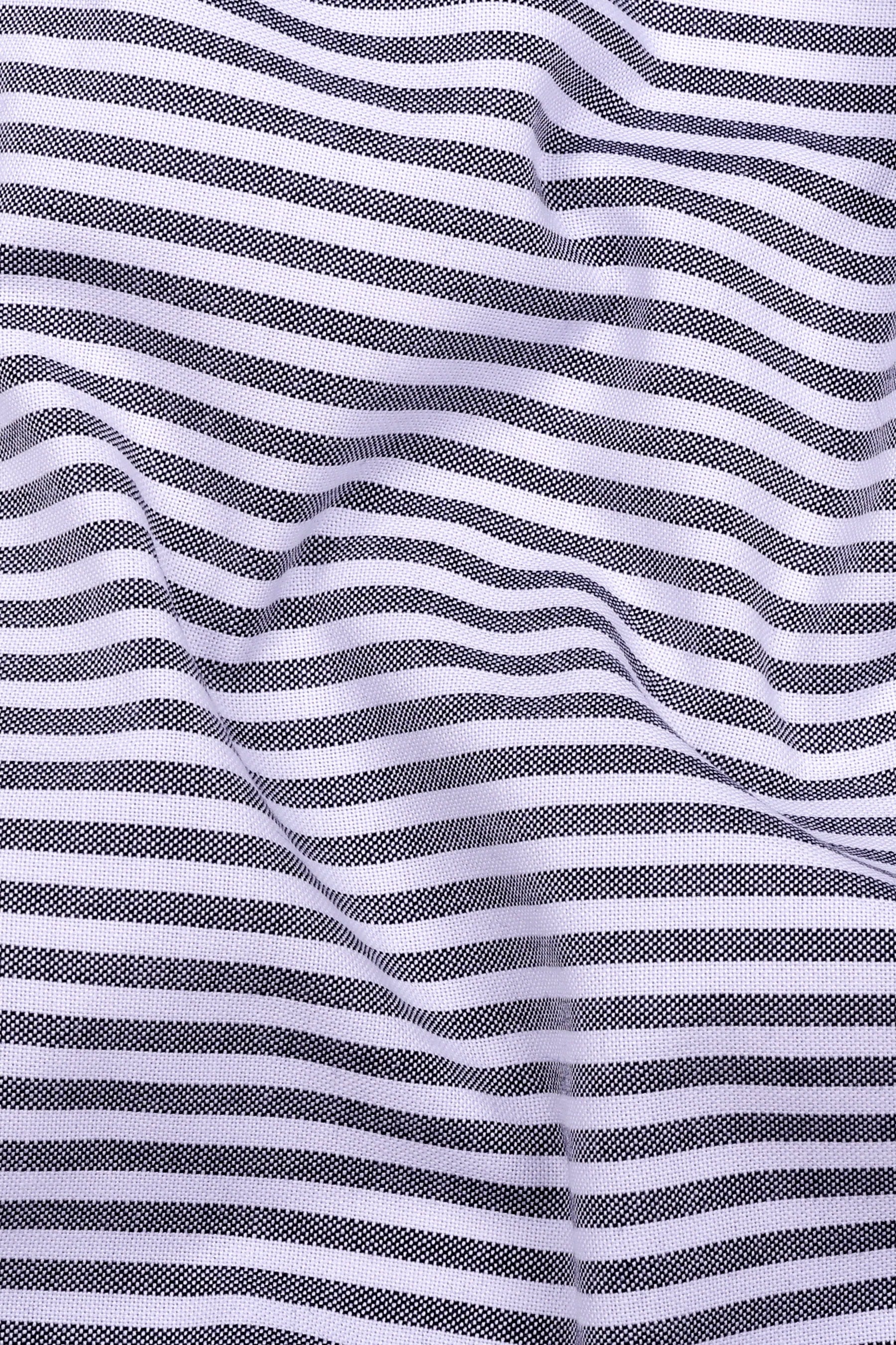 Gryson Grey With White Stripe Oxford Cotton Shirt