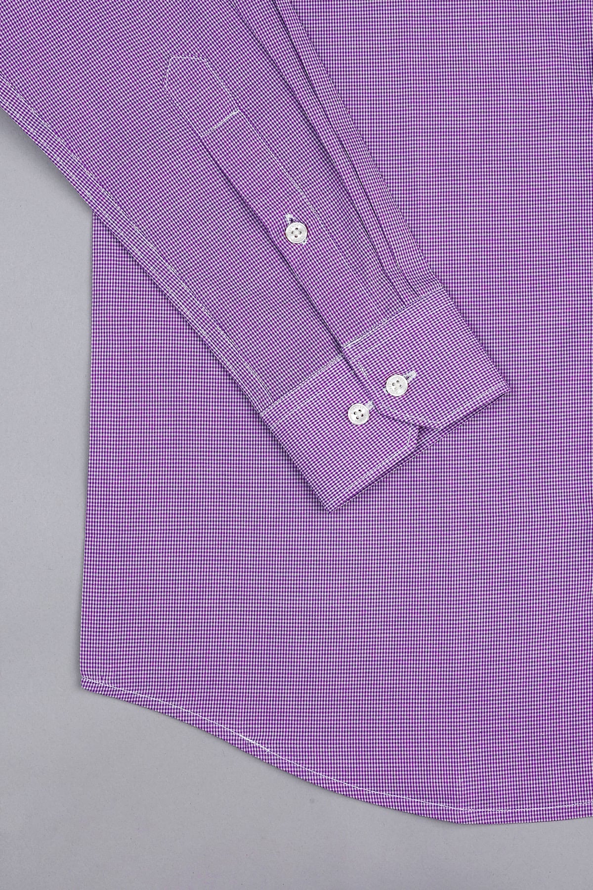 Irish purple with white mini micro check cotton shirt
