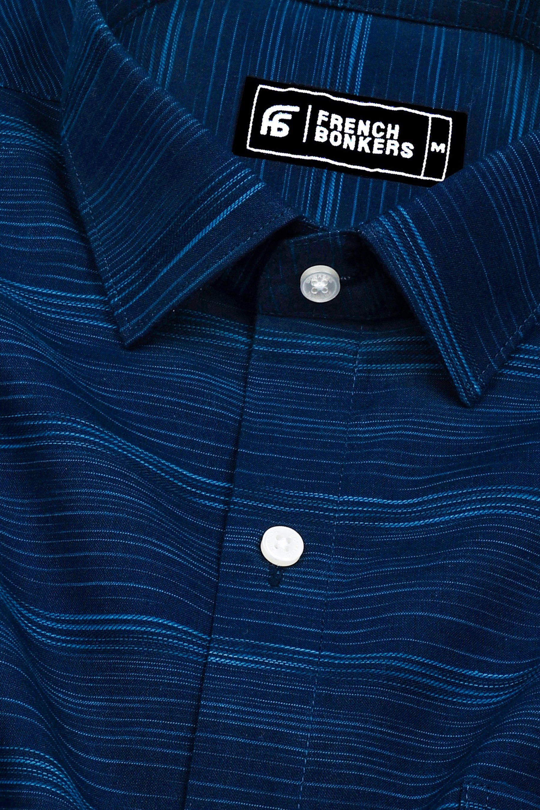 Aquablue With Navyblue Shaded Stripe Shirt