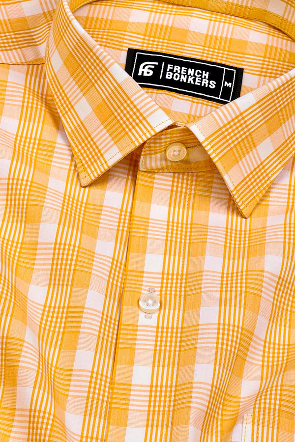 Sunflower Yellow Check Cotton Shirt