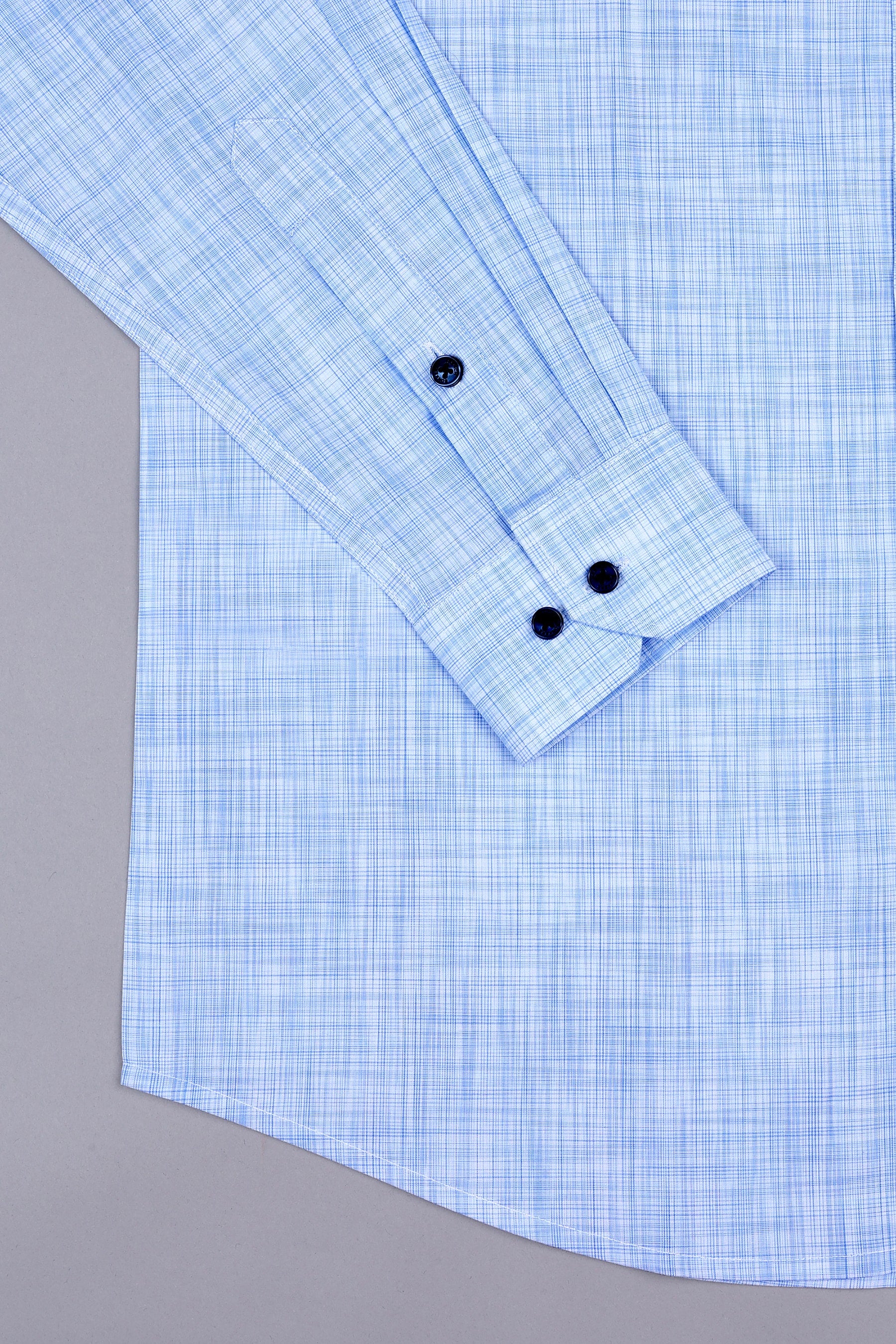 Rice white with blue rendom line check cotton shirt