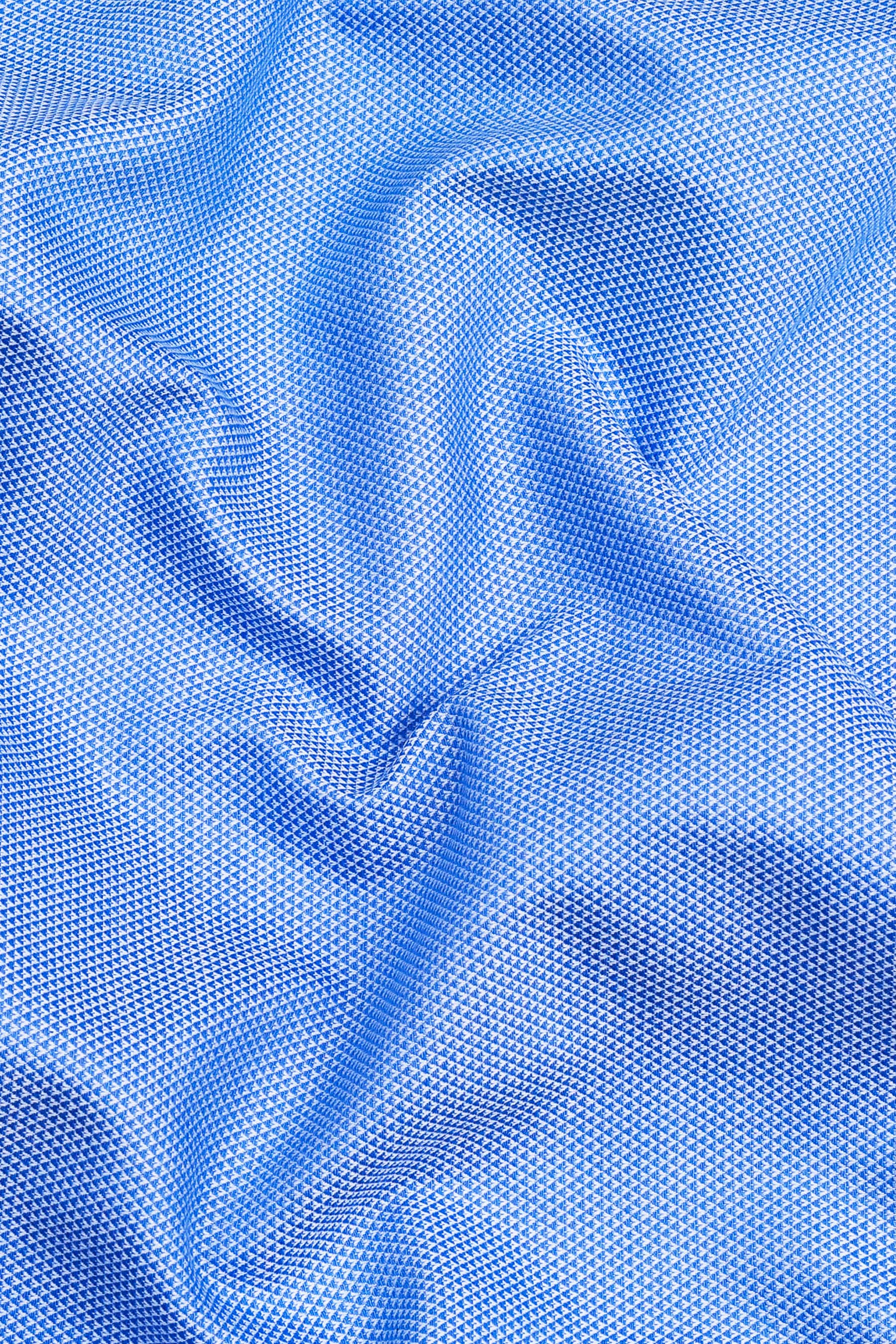 Liberty blue dobby texture cotton shirt
