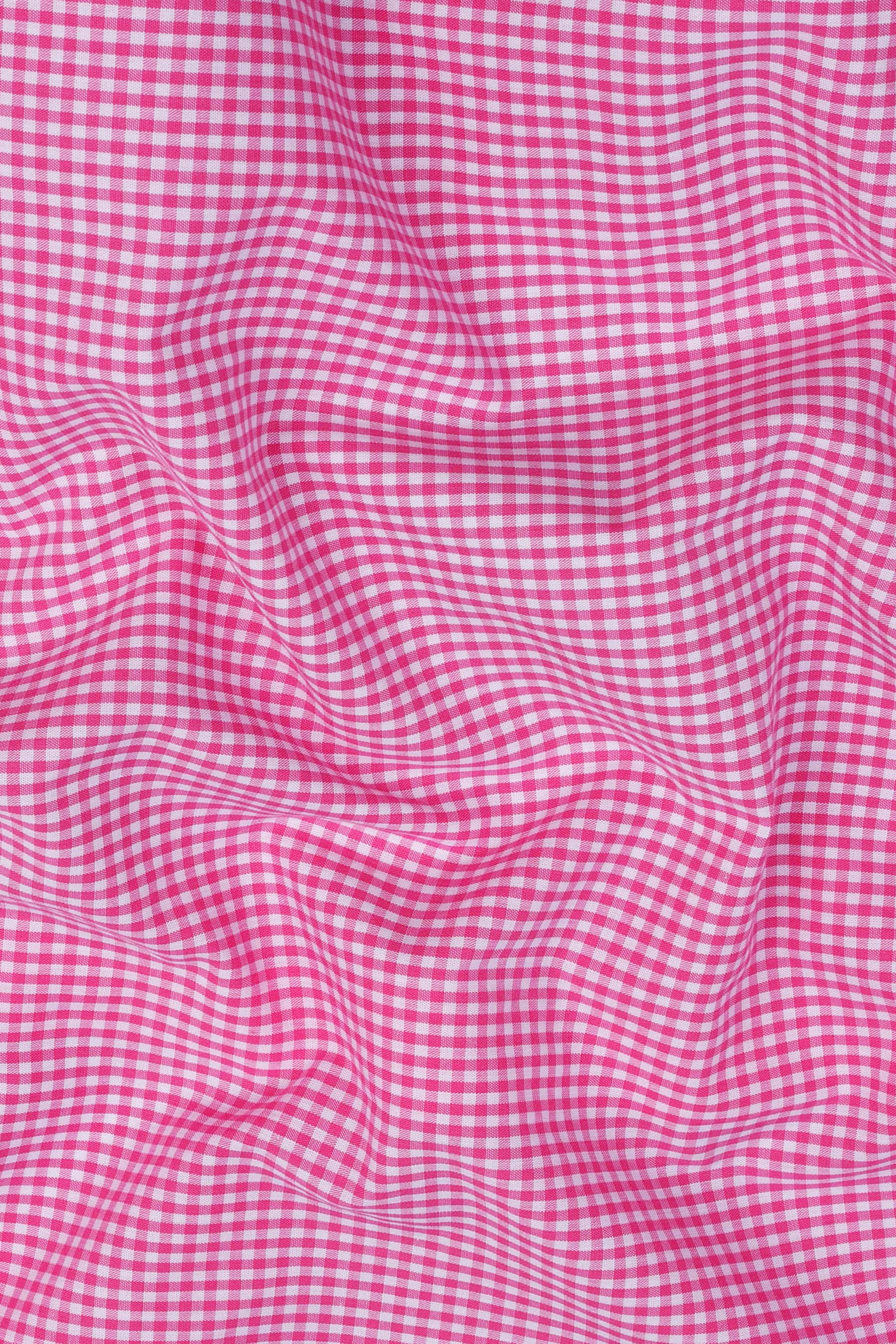 Barbie pink with white pin check  cotton shirt