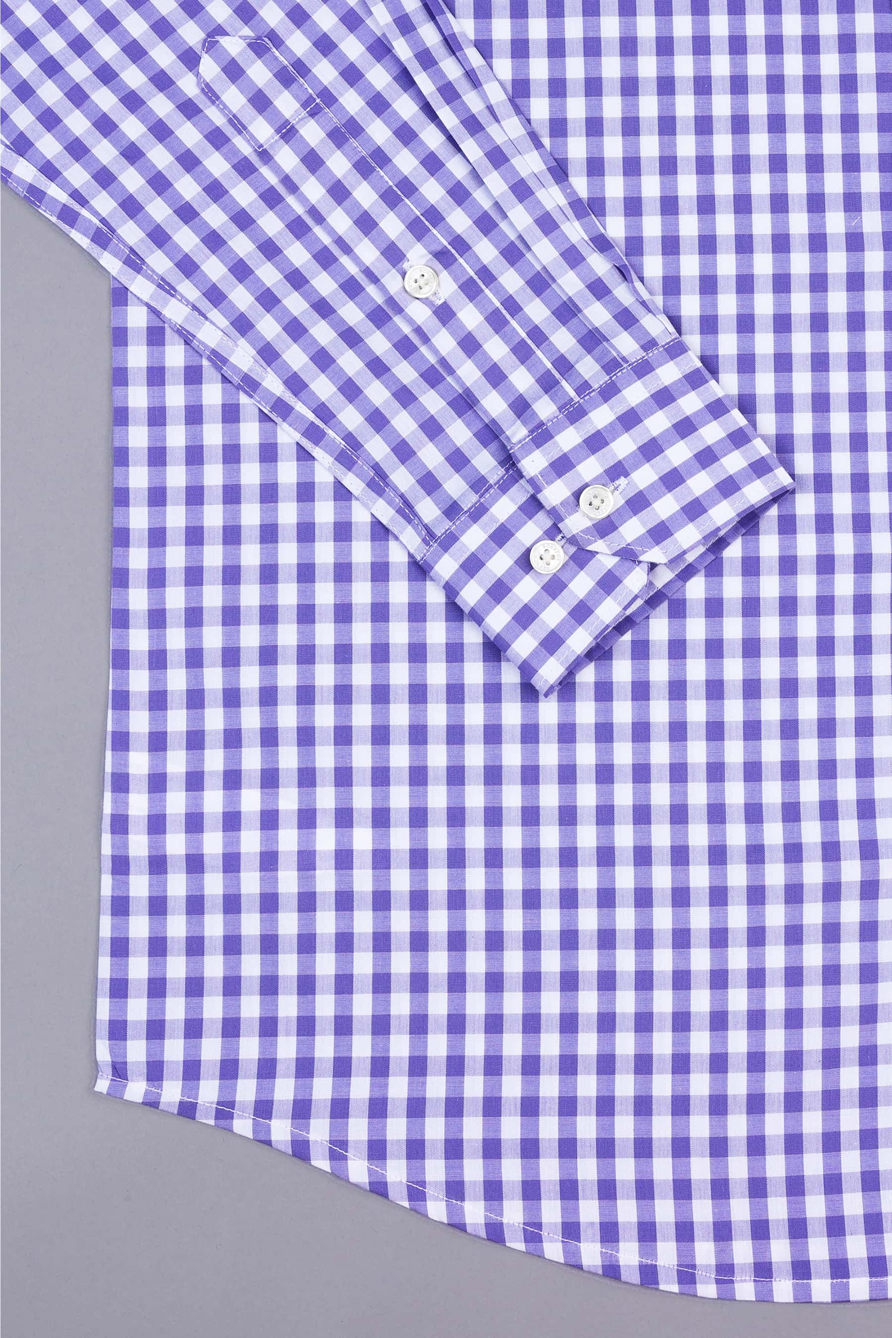 Royal purple with white oxford gingham check shirt