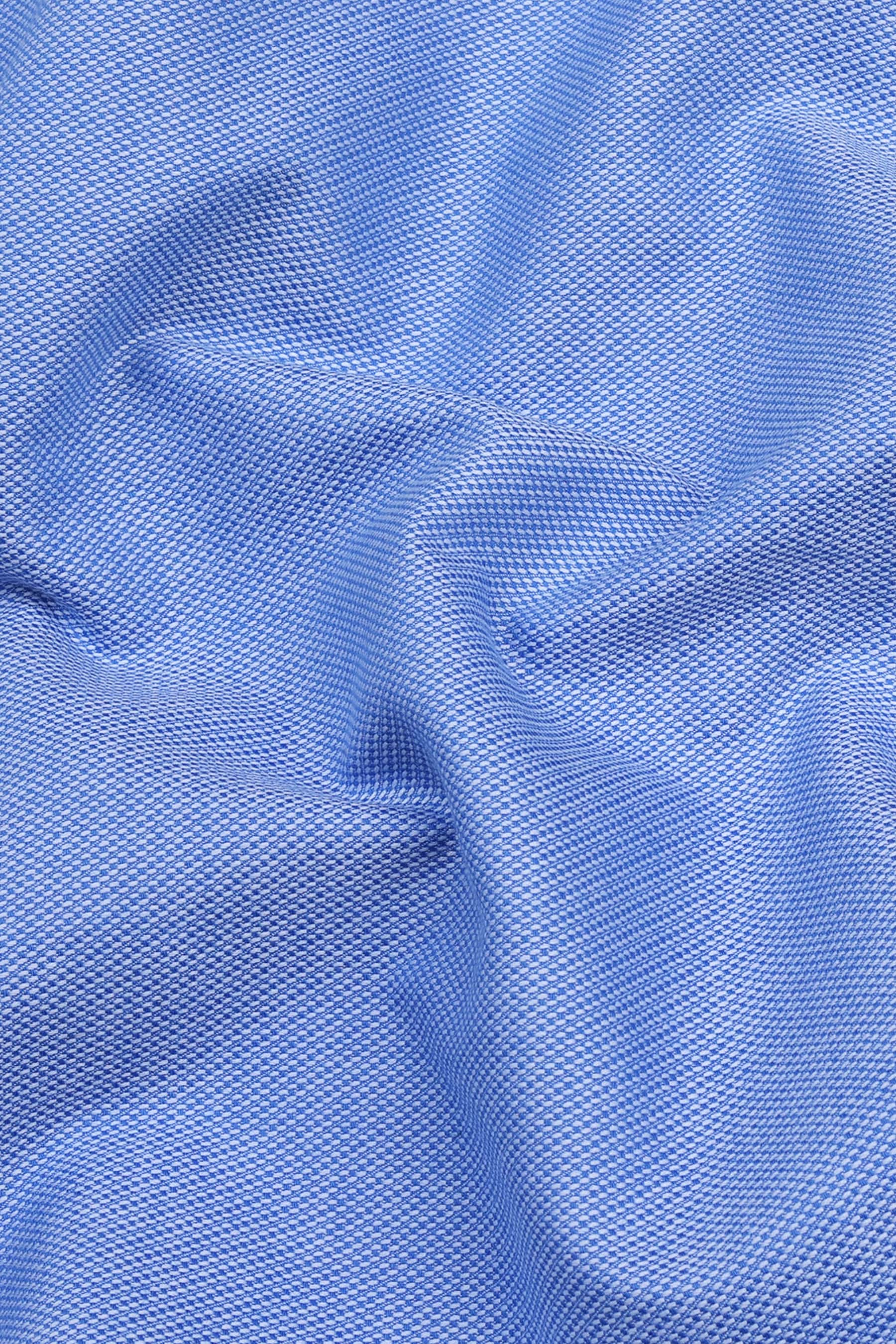 Azure blue dobby texture cotton shirt