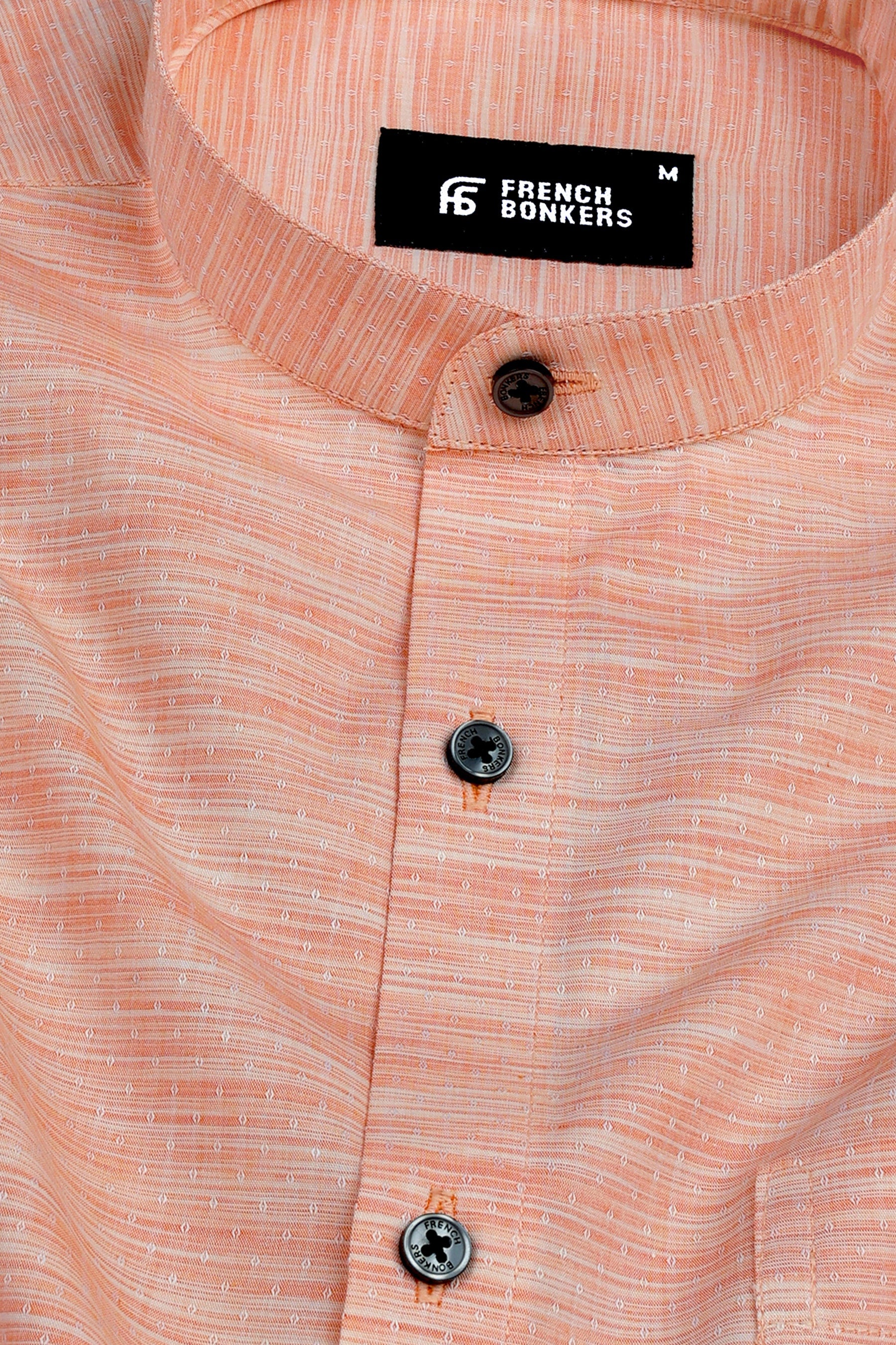 Sandstone orange with cream line jacquard shirt