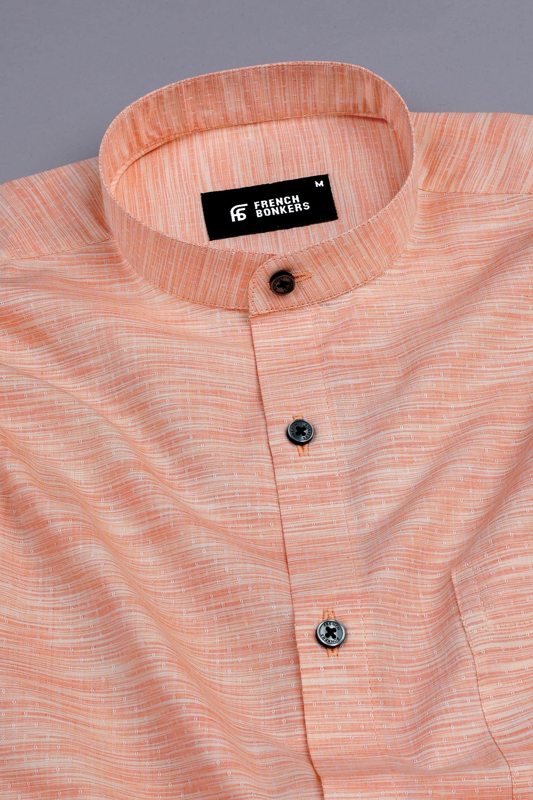 Sandstone orange with cream line jacquard shirt