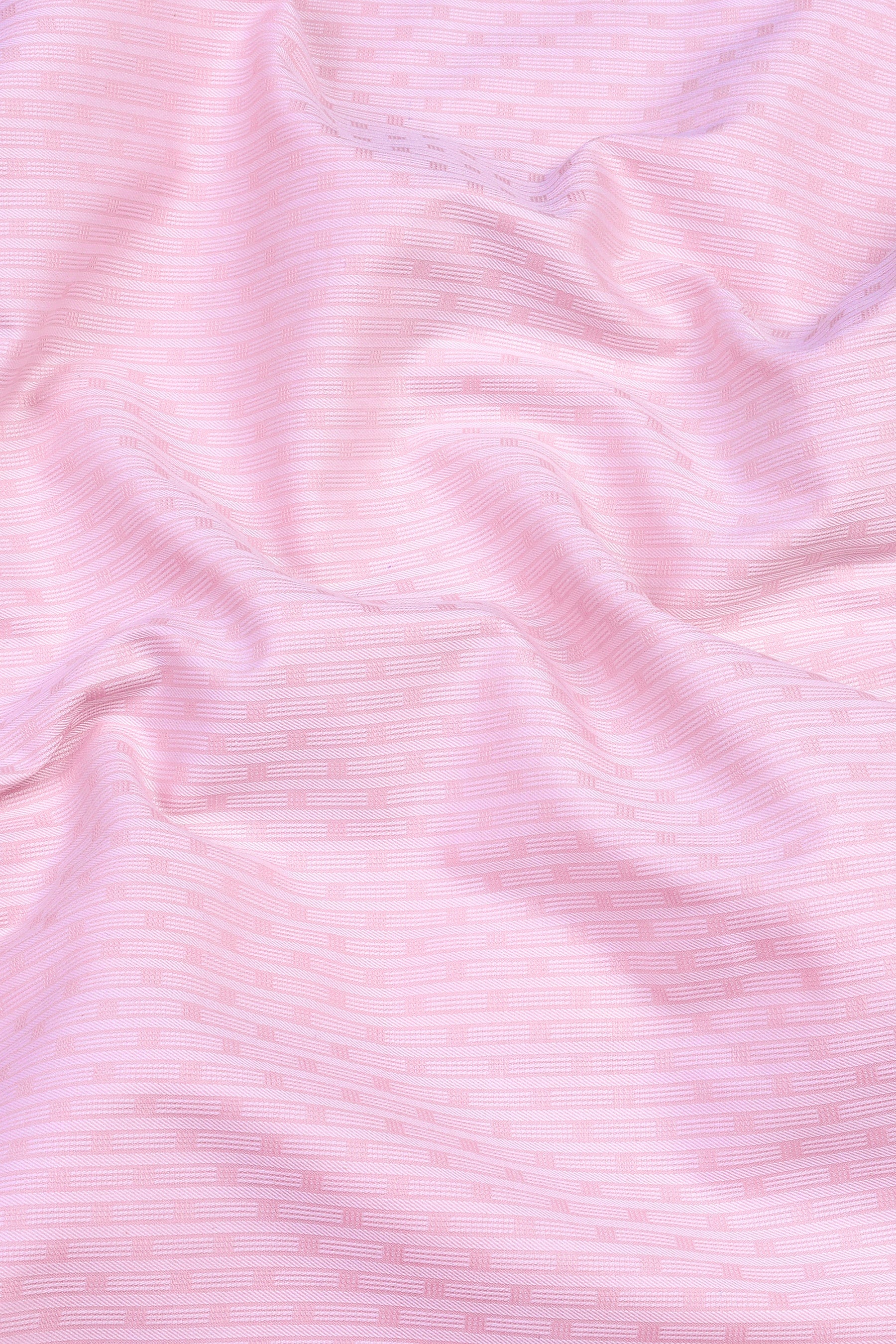 Baby pink stripe pattern jacquard shirt