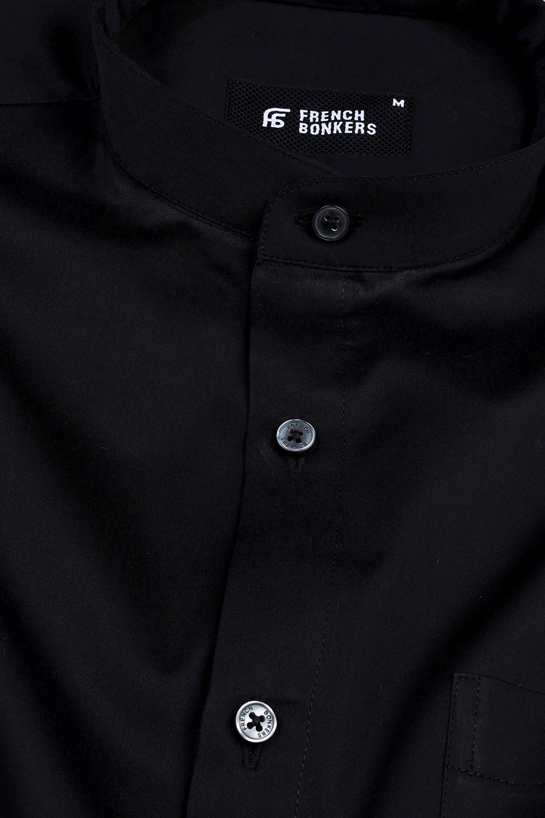 Jade black solid cotton shirt