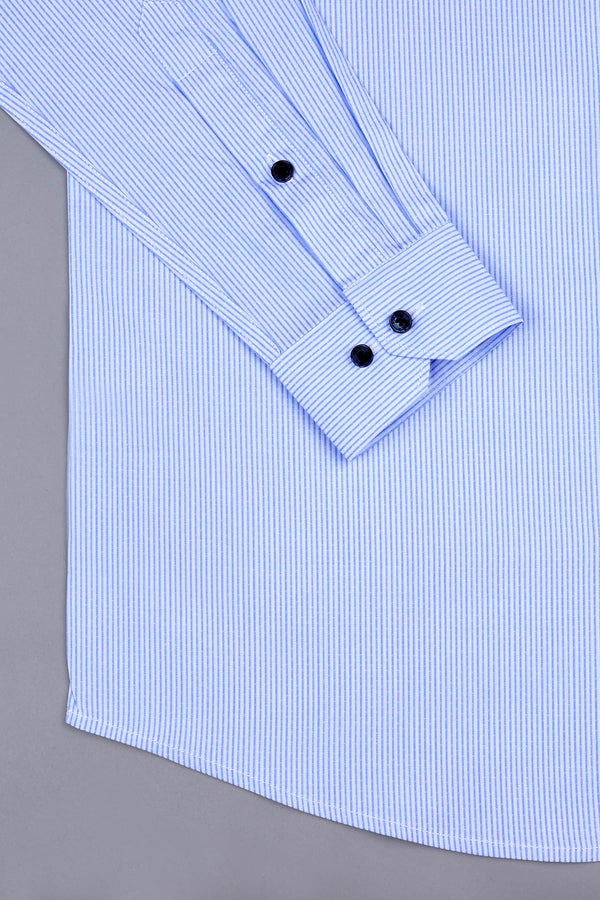 Baby blue pin stripe cotton shirt