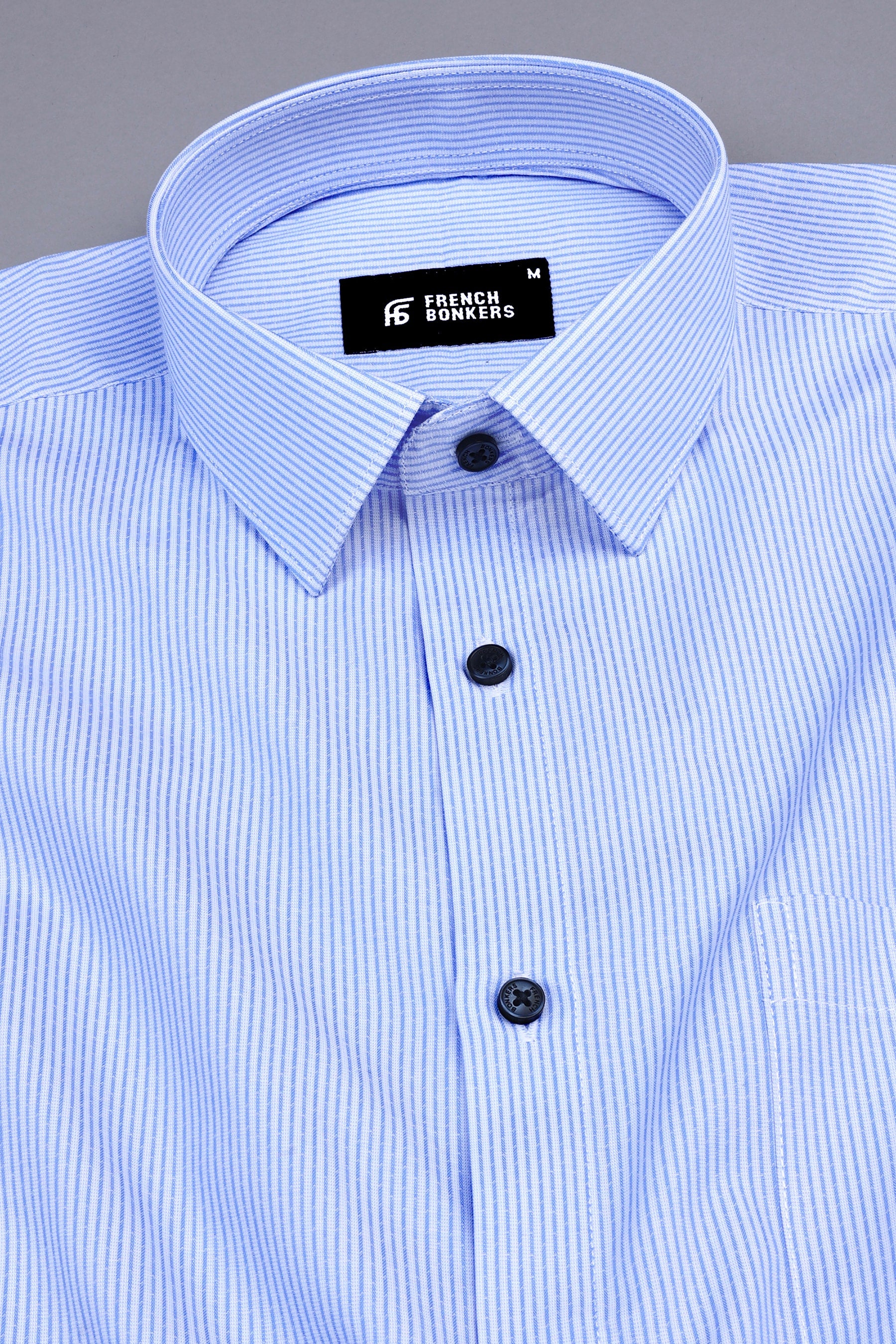 Baby blue pin stripe cotton shirt