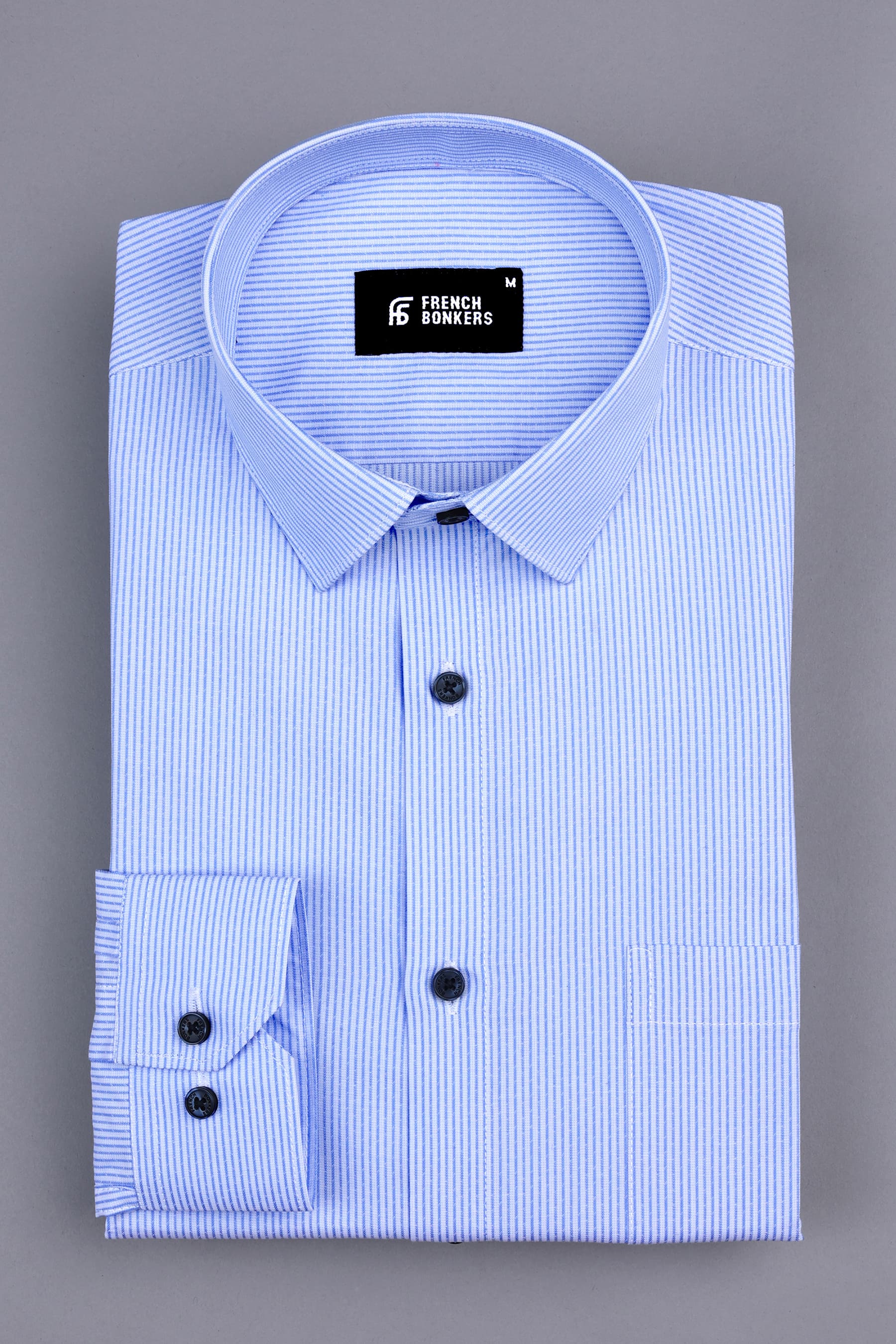 Baby blue pin stripe cotton shirt