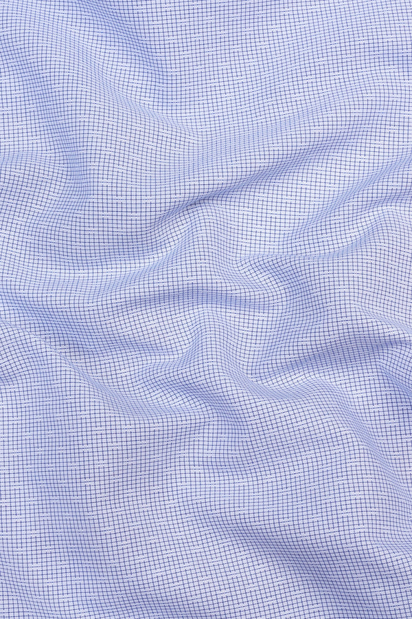 Powder white with royal blue graph check shirt