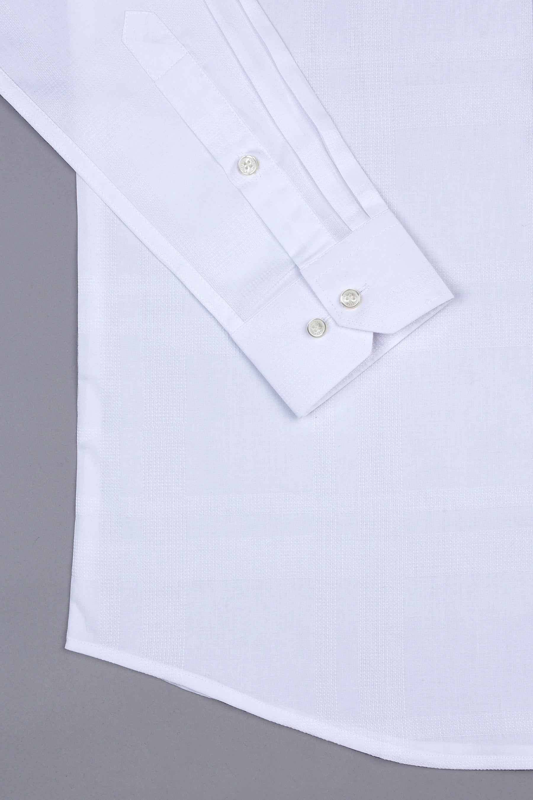 Pearl white jacquard cotton shirt